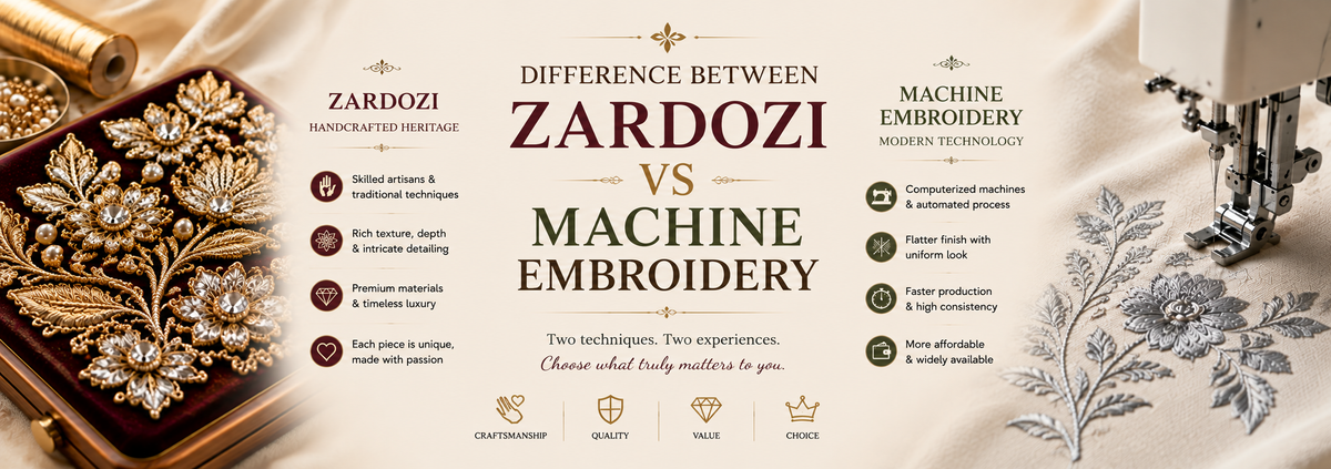 Difference Between Zardozi and Machine Embroidery