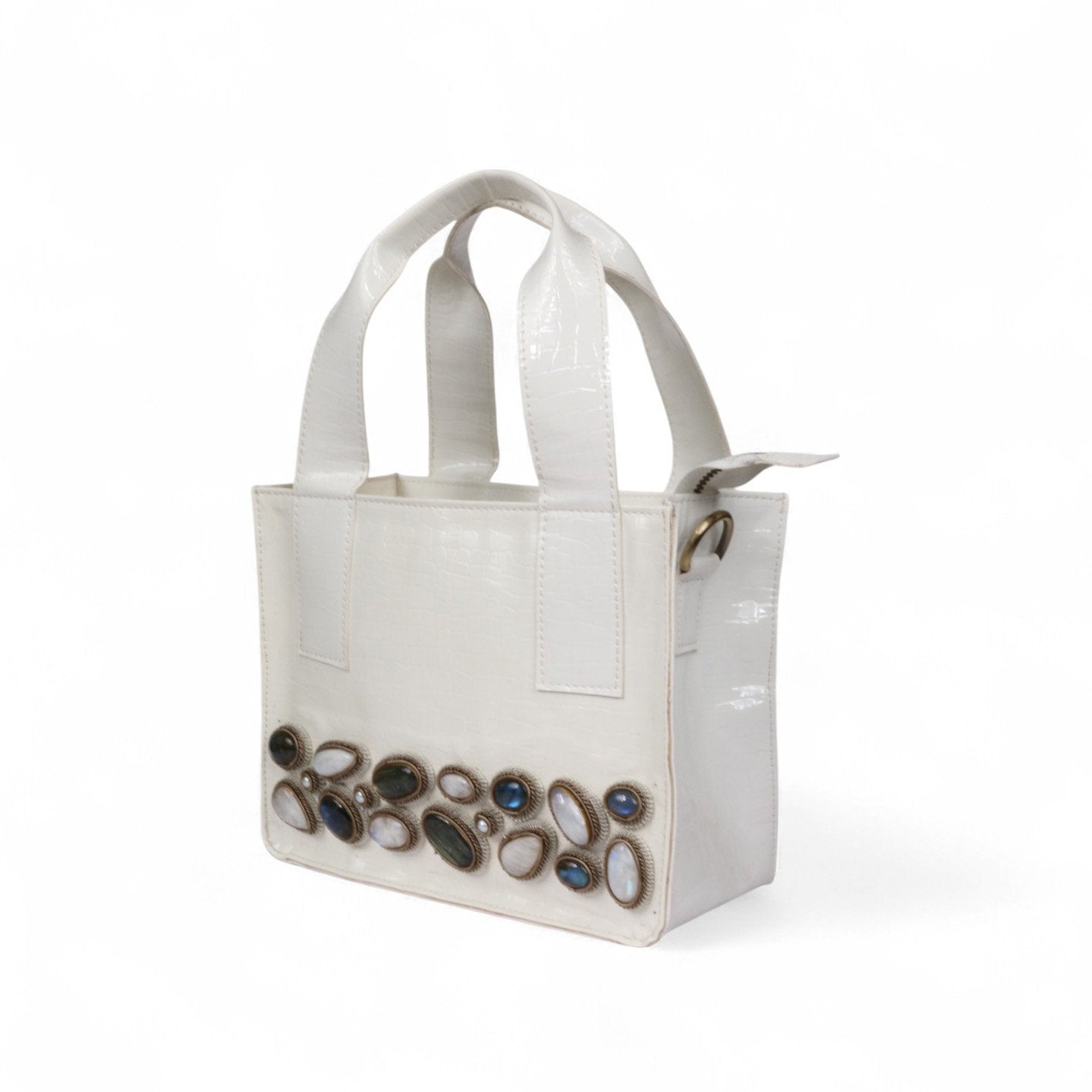 Jewel Weave Leatherite Tote image 4