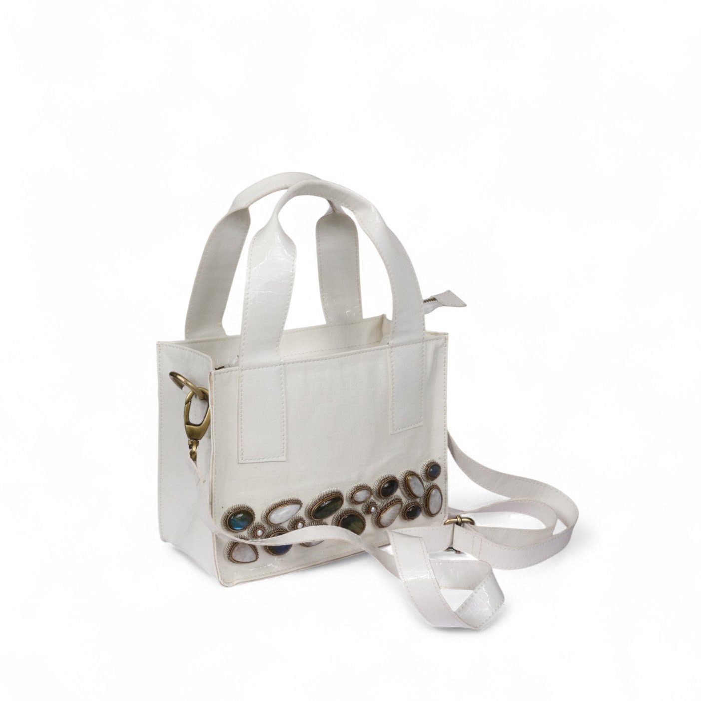 Jewel Weave Leatherite Tote image 1