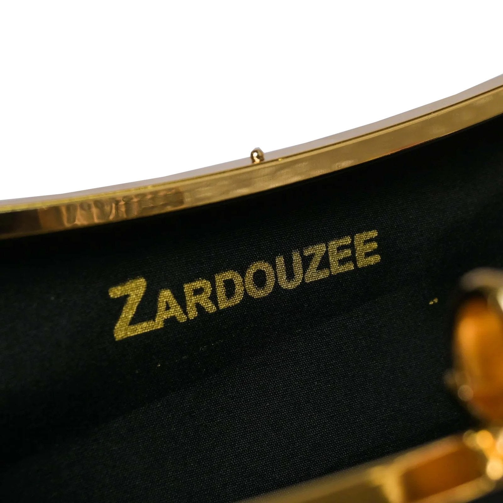 Black Rectangle Handmade Clutch Bag with Jeweled Sparkling Closure knob image 3