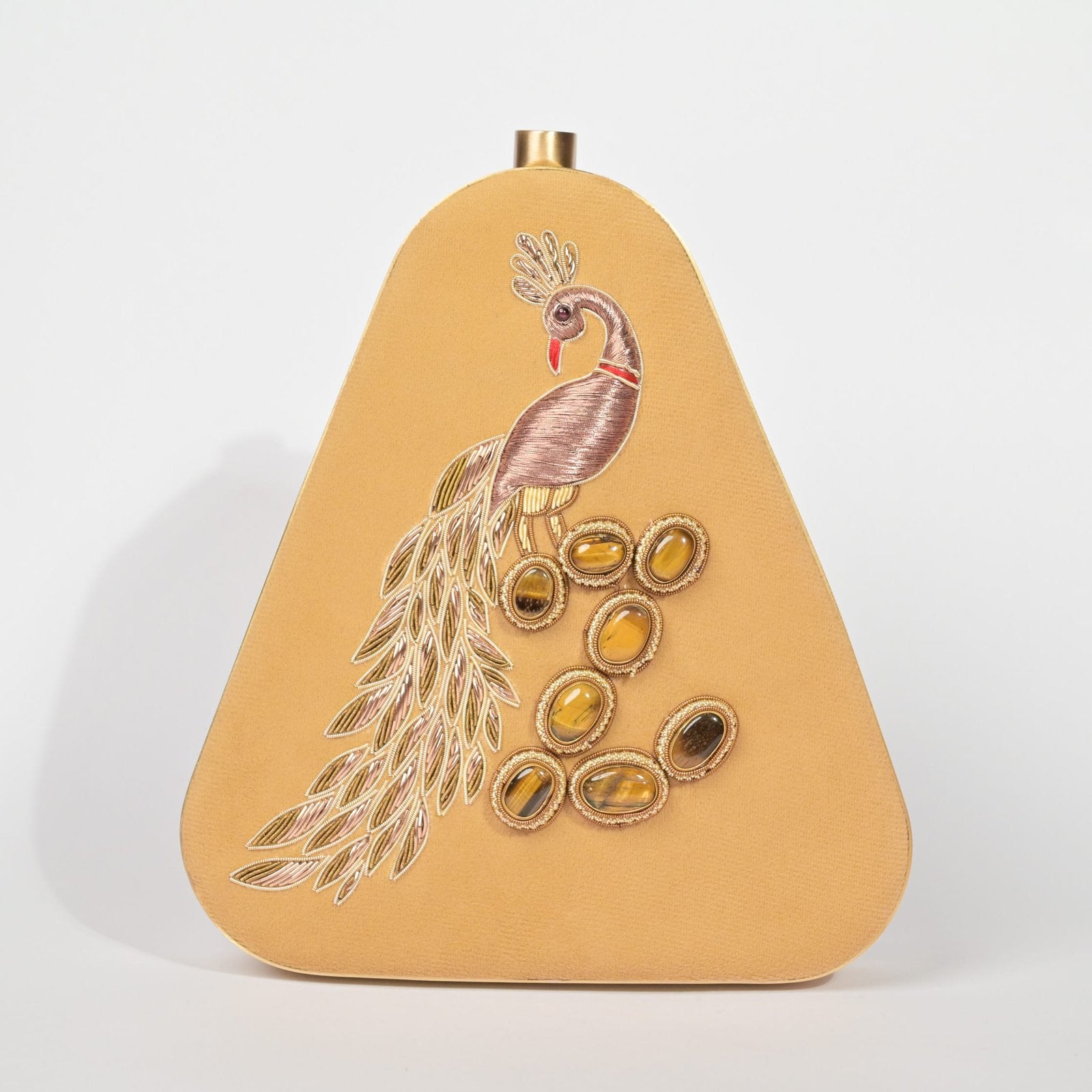 Twilight Plume Black Zardouzee Clutch - Beige image