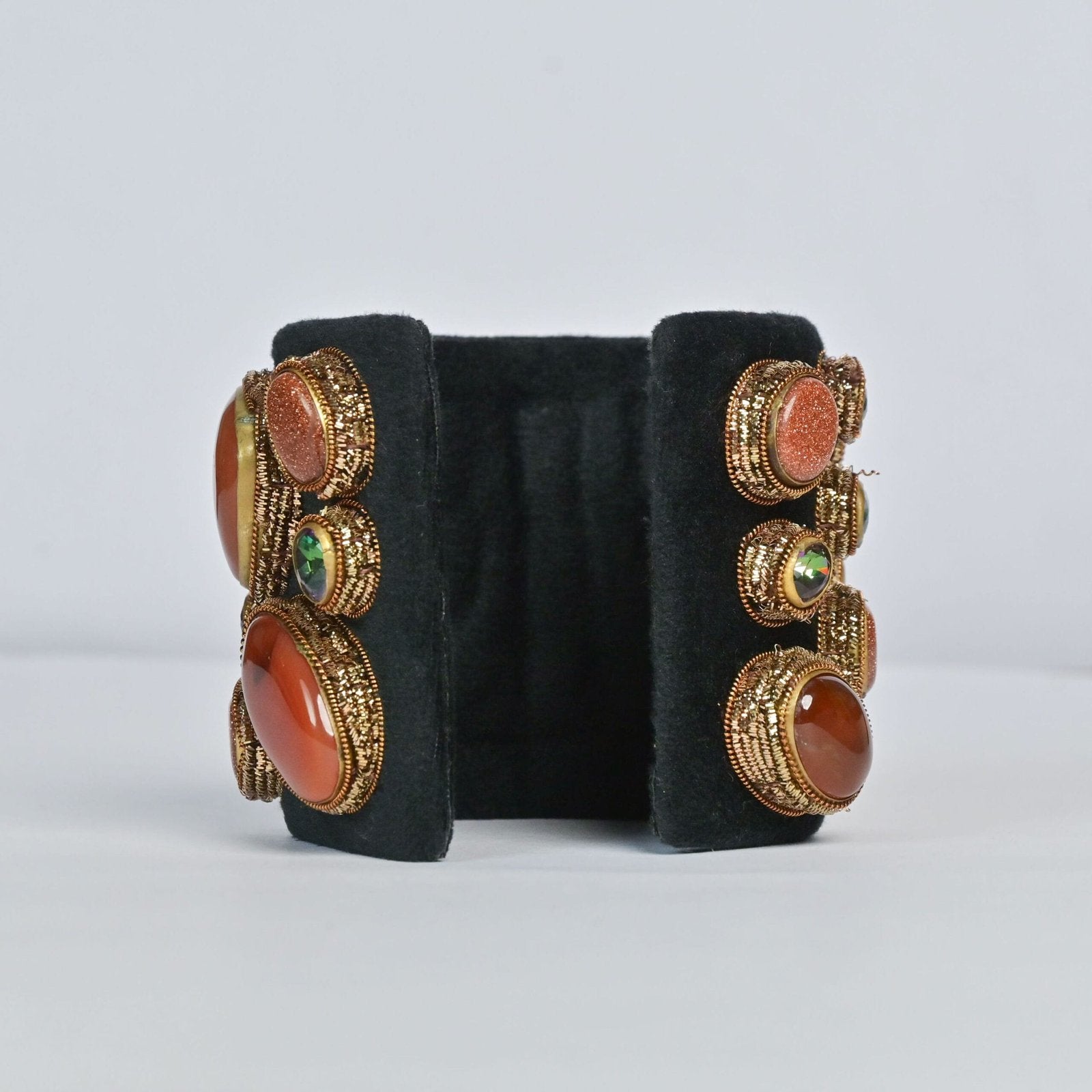 Noir Luxe Velvet Gem Zardosi Spark Hand Bracelet image 3