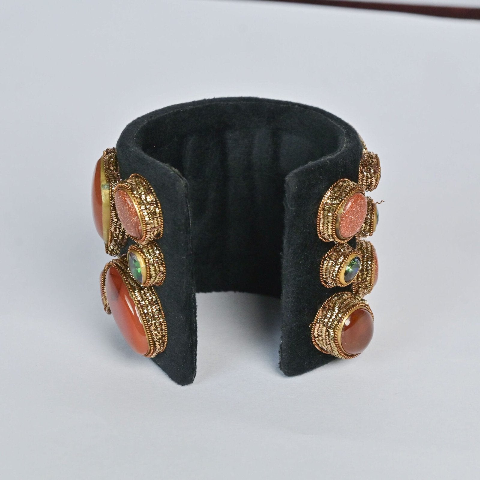 Noir Luxe Velvet Gem Zardosi Spark Hand Bracelet image 4