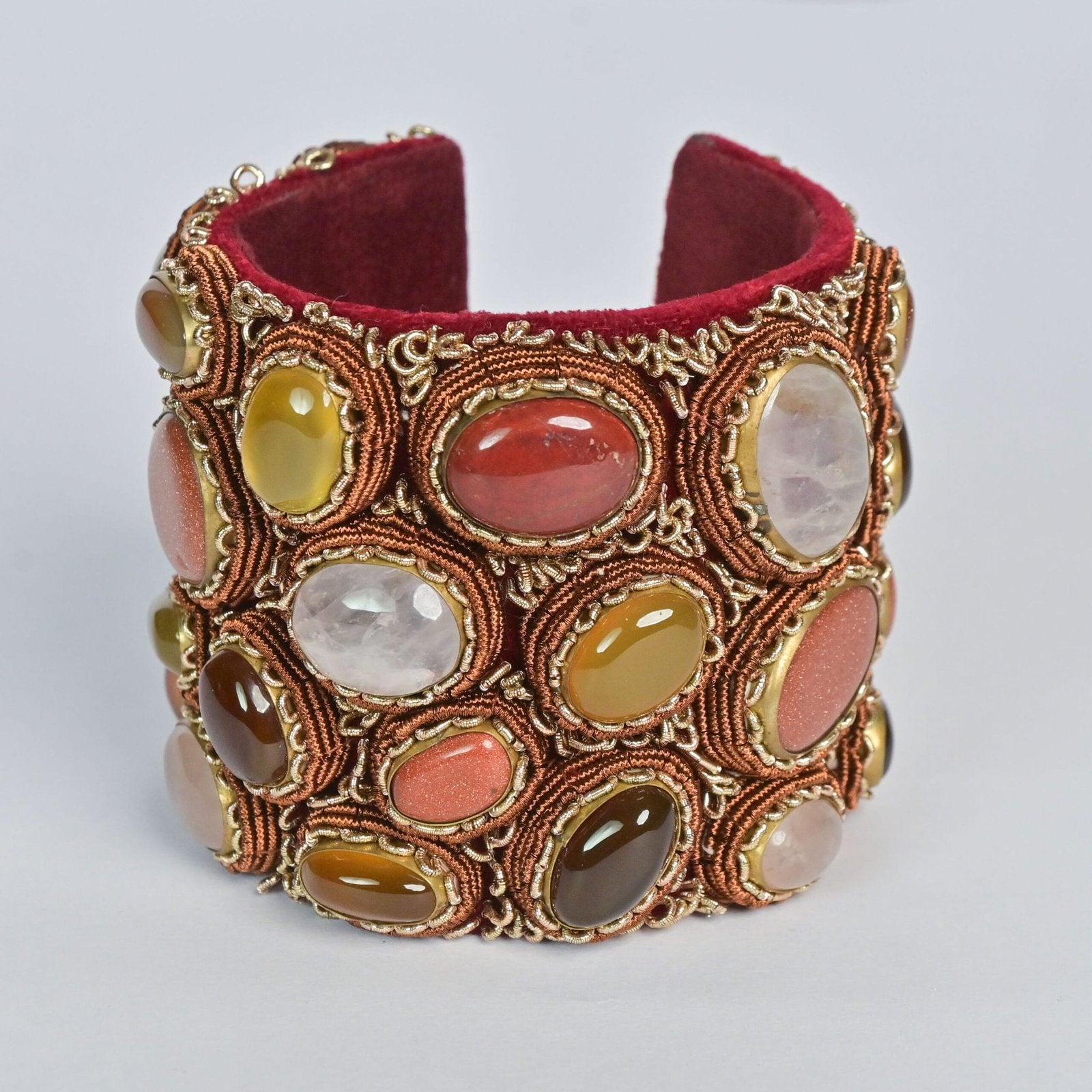 Velvet Verve Maroon Gem Glow Hand Bracelet image 0