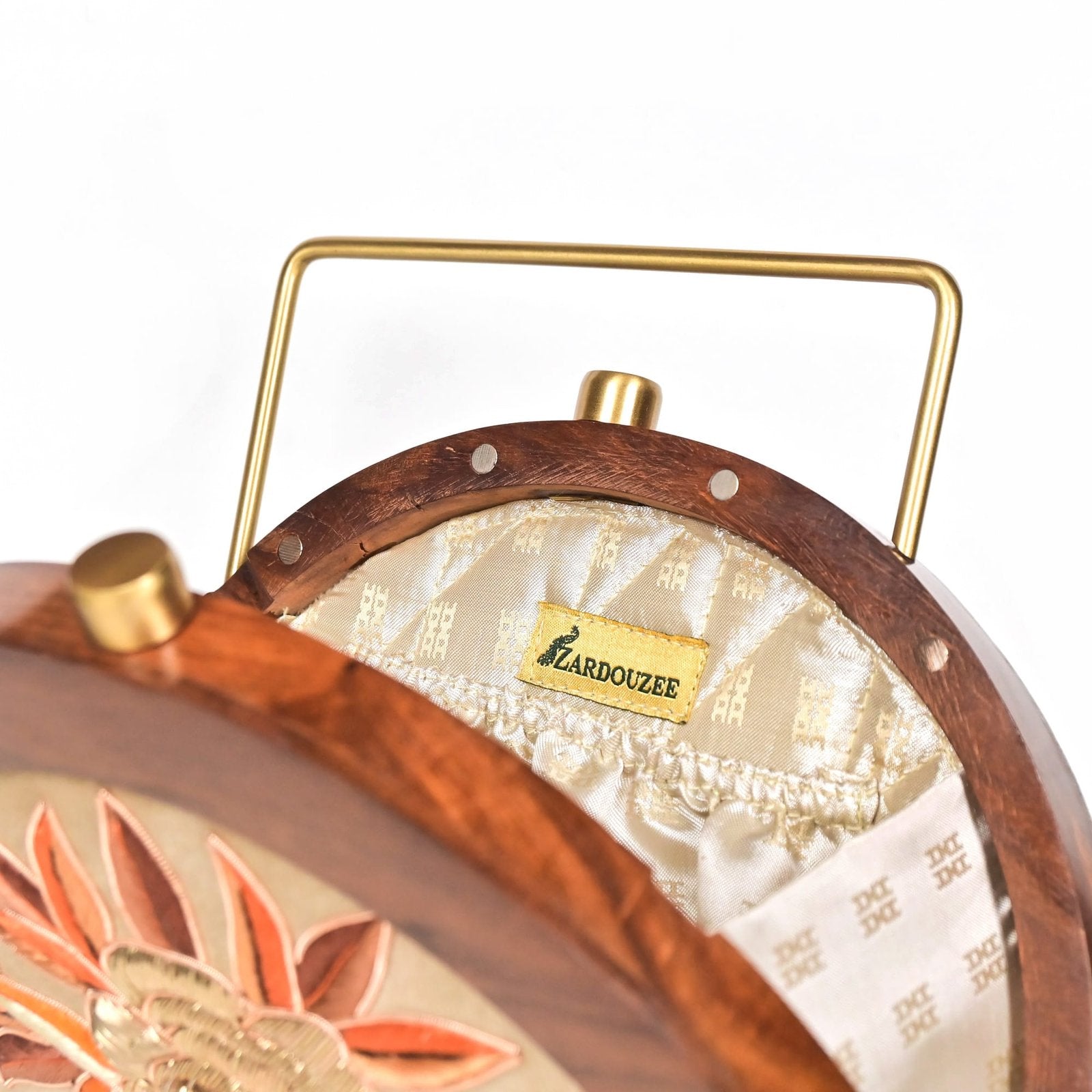 Hand-Embroidered Classic Wooden Handbag image 4