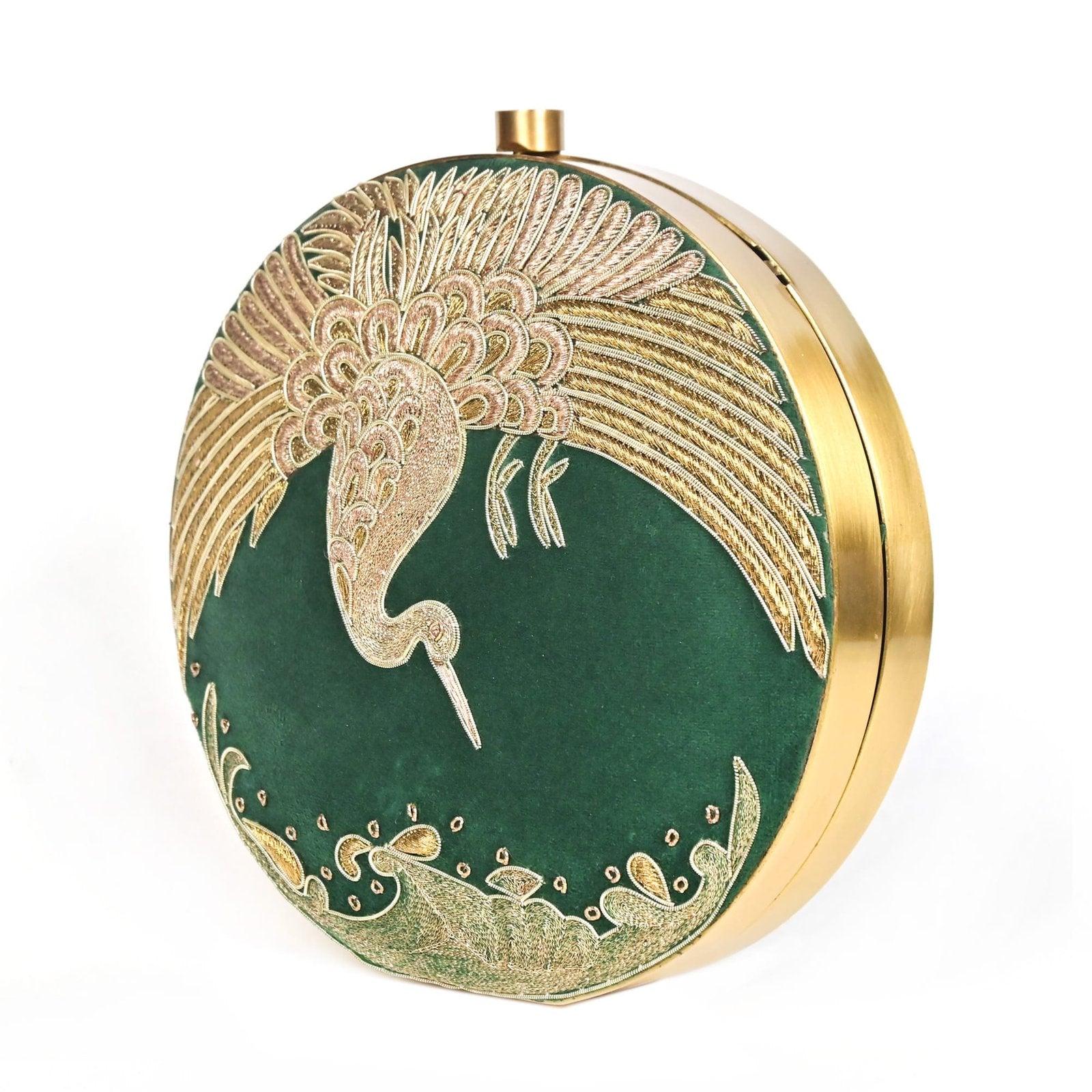 Opulent Green Swan Clutch image 4