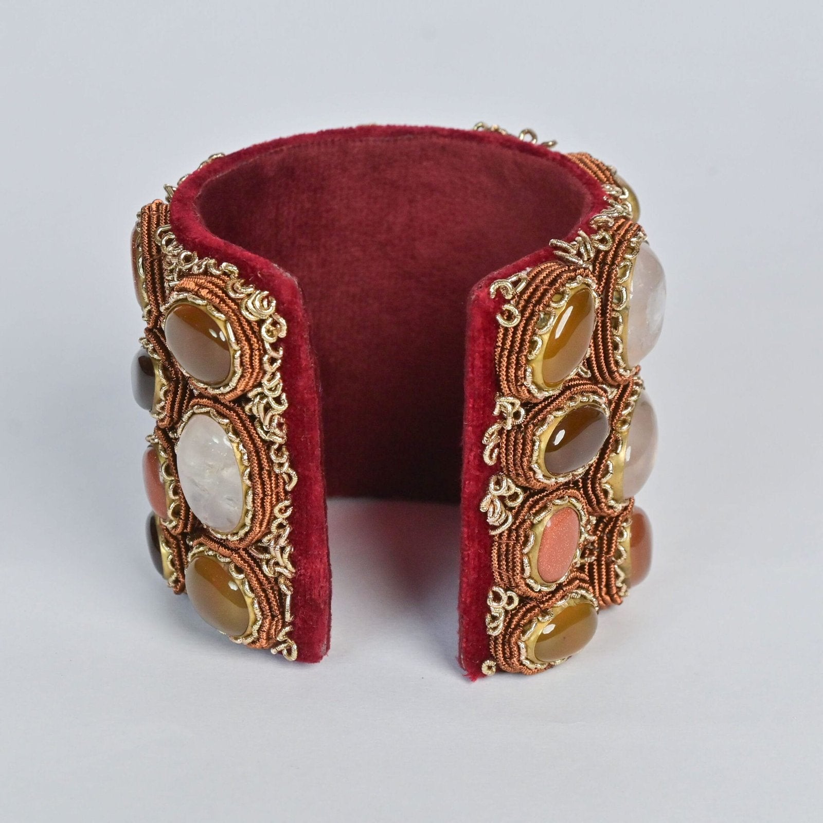 Velvet Verve Maroon Gem Glow Hand Bracelet image 5