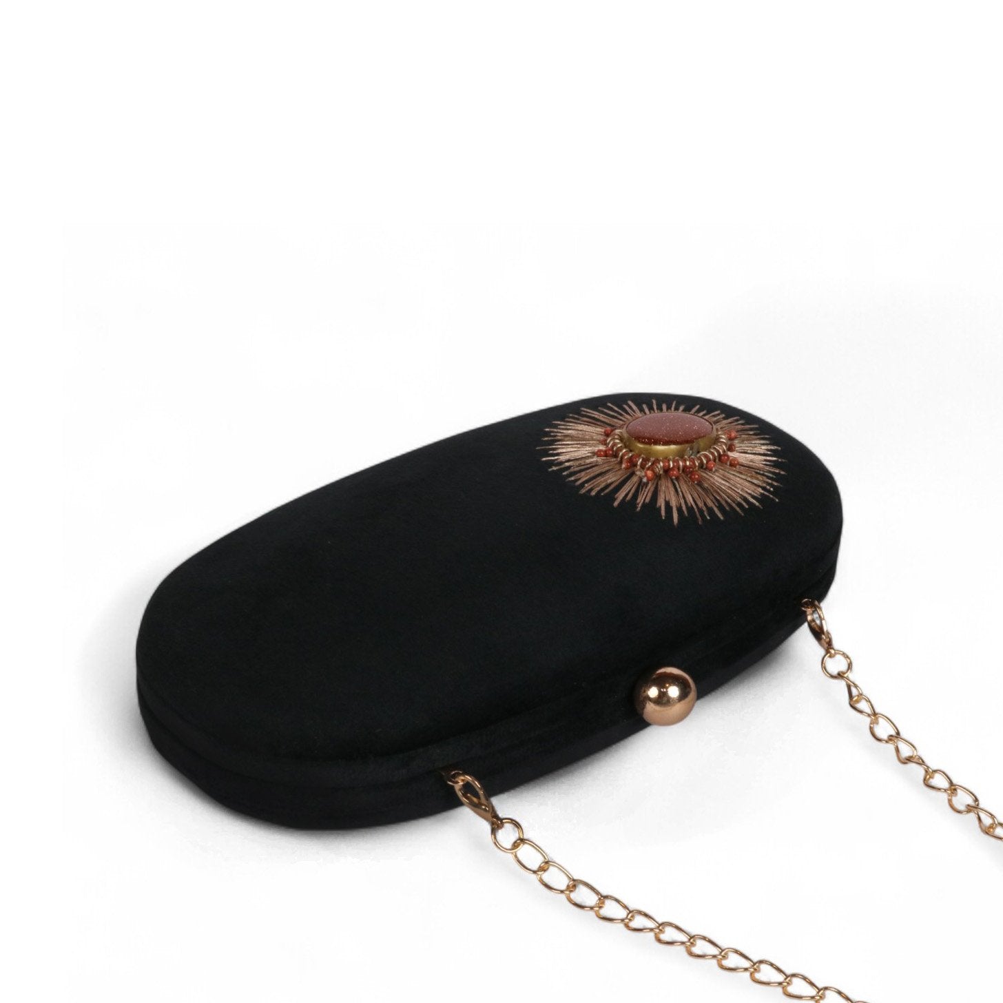 Siyah Noor – Royal Embroidered Velvet Clutch image 2