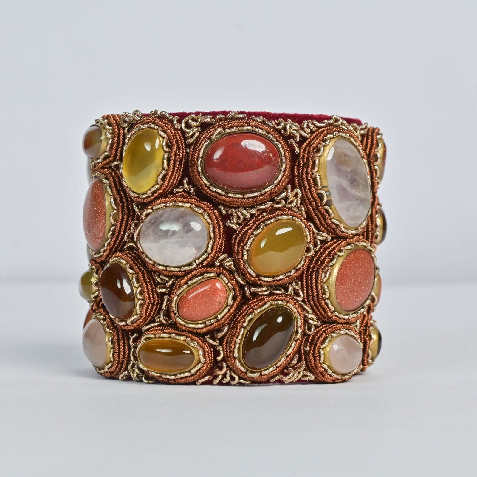 Velvet Verve Maroon Gem Glow Hand Bracelet image 1