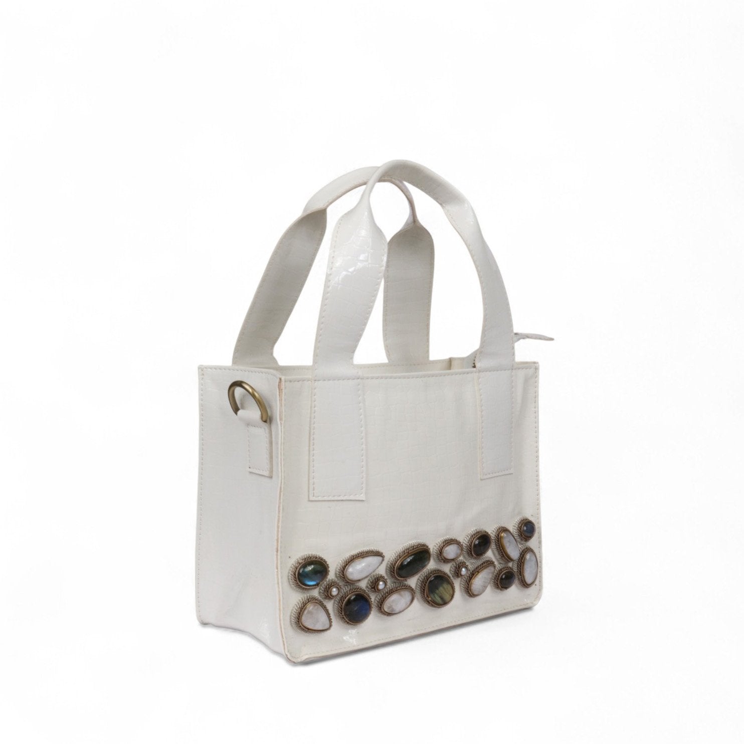 Jewel Weave Leatherite Tote image 2