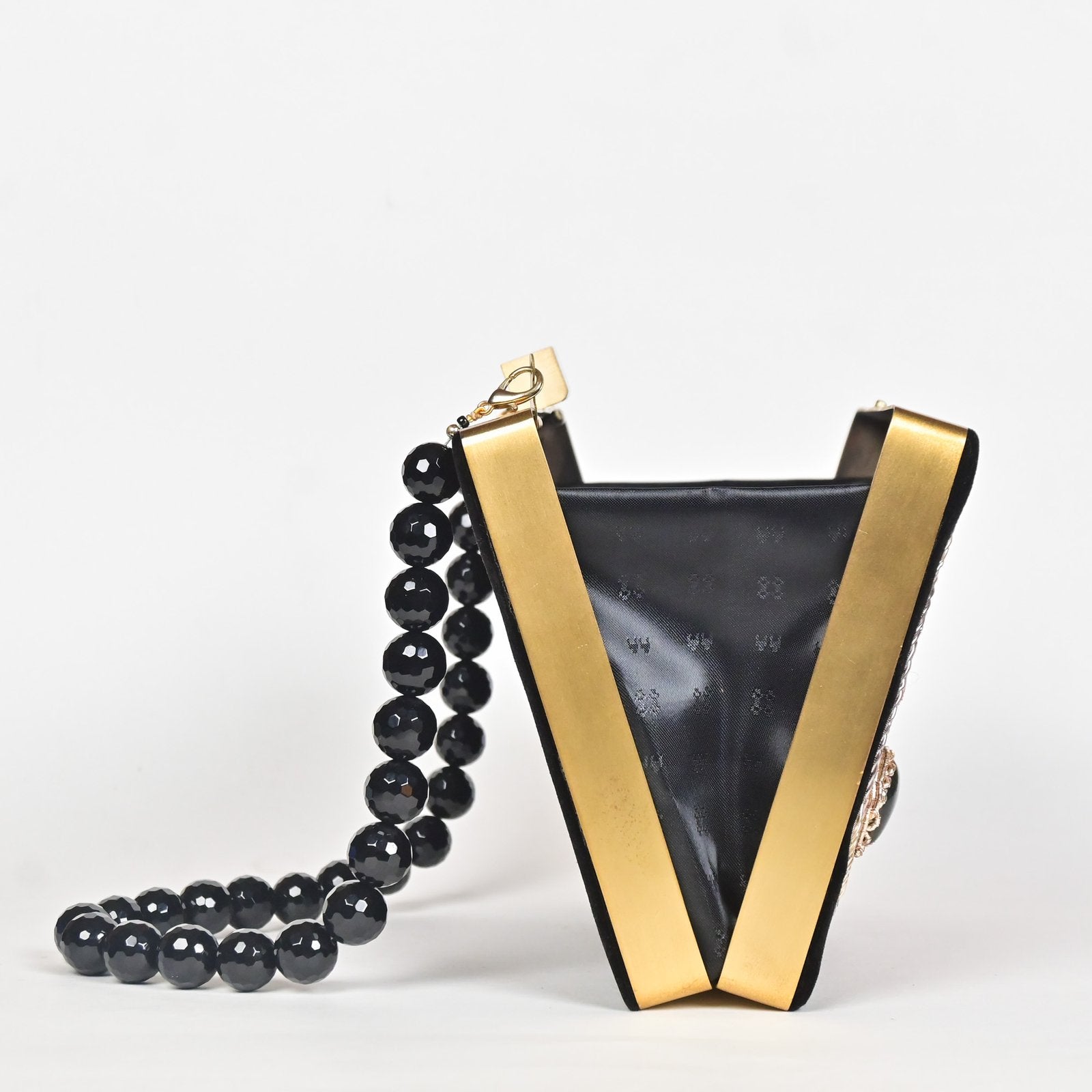 Hand-Embroidered Butterfly Velvet Clutch image 3