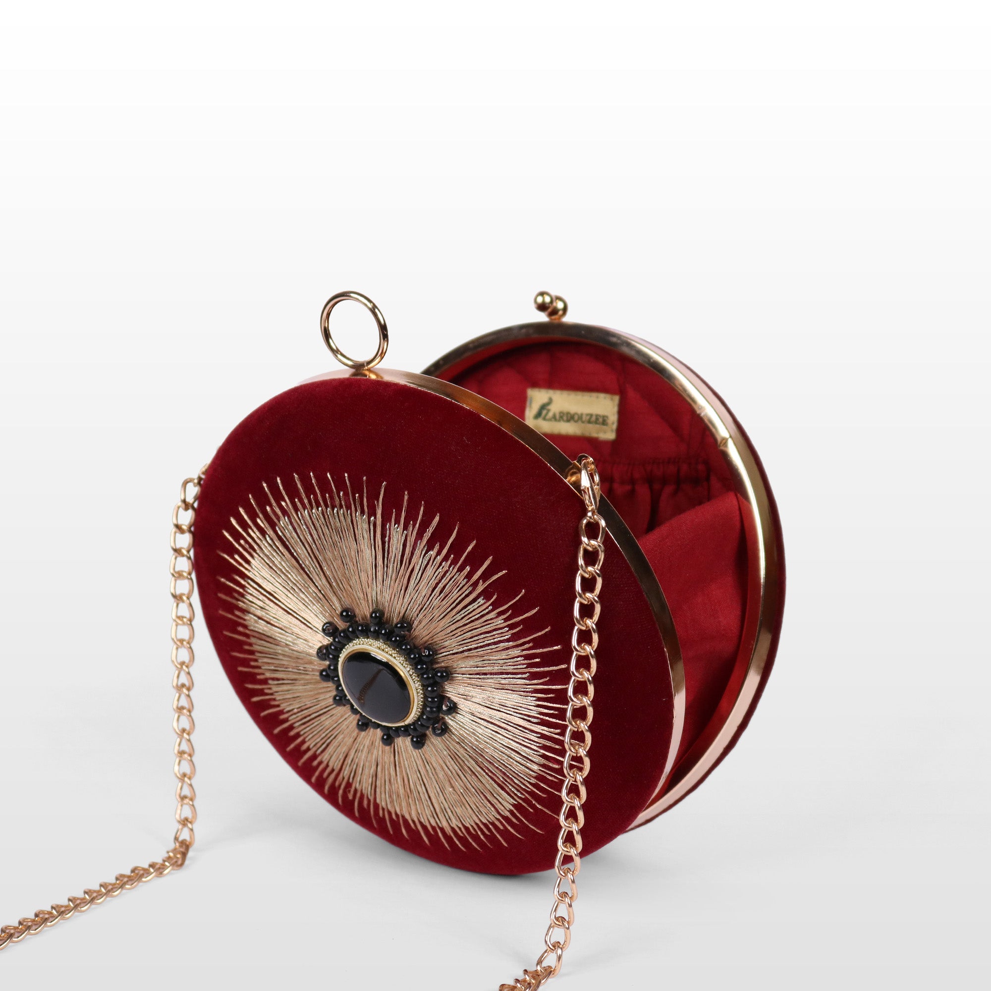 Celestial Sun Velvet Evening Clutch