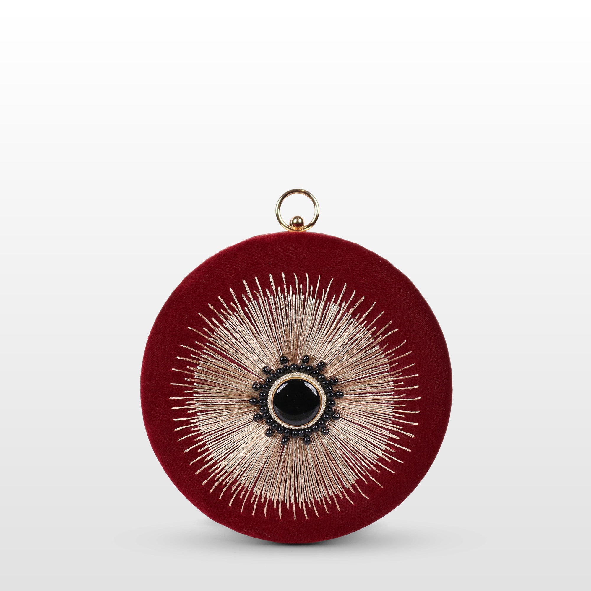 Celestial Sun Velvet Evening Clutch