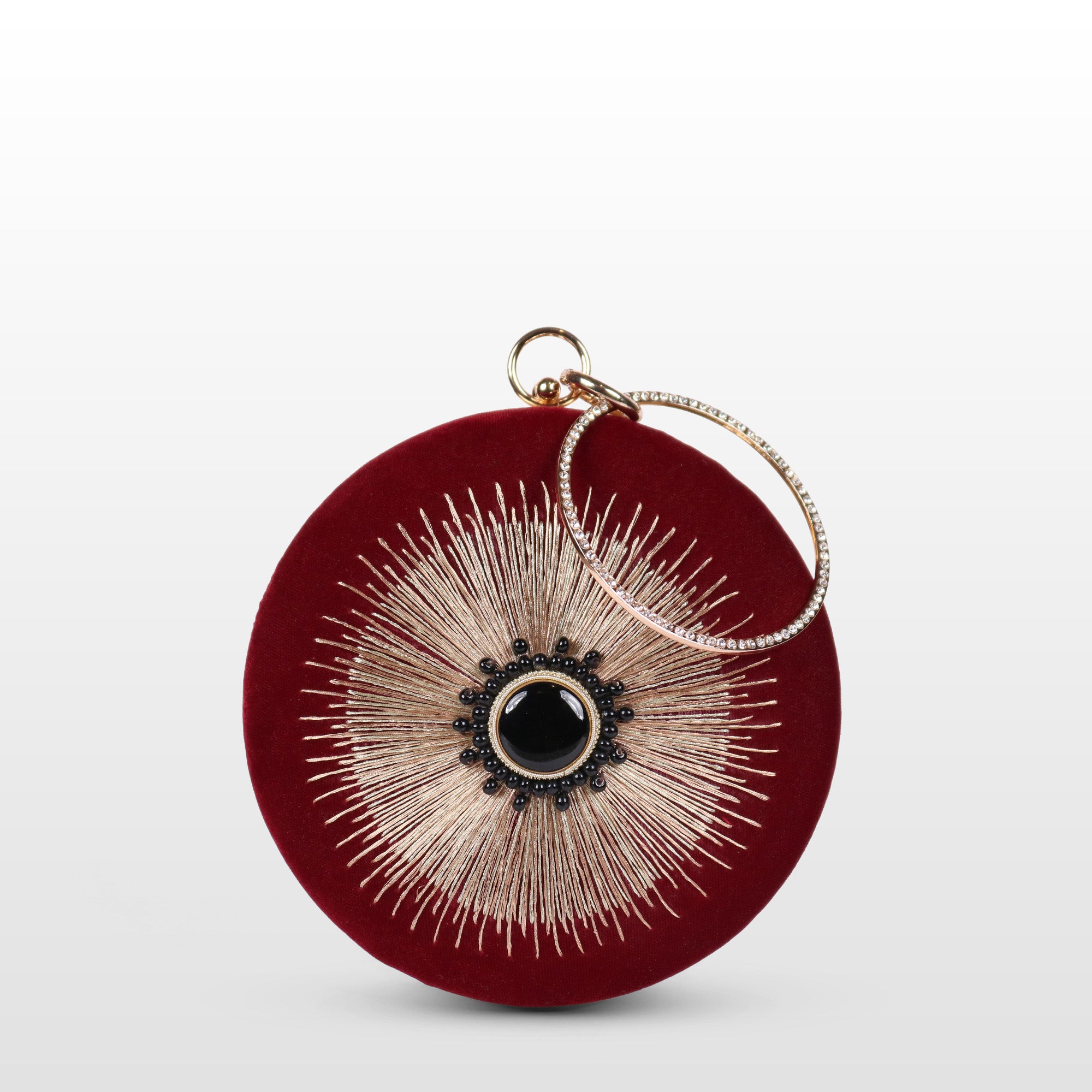 Celestial Sun Velvet Evening Clutch