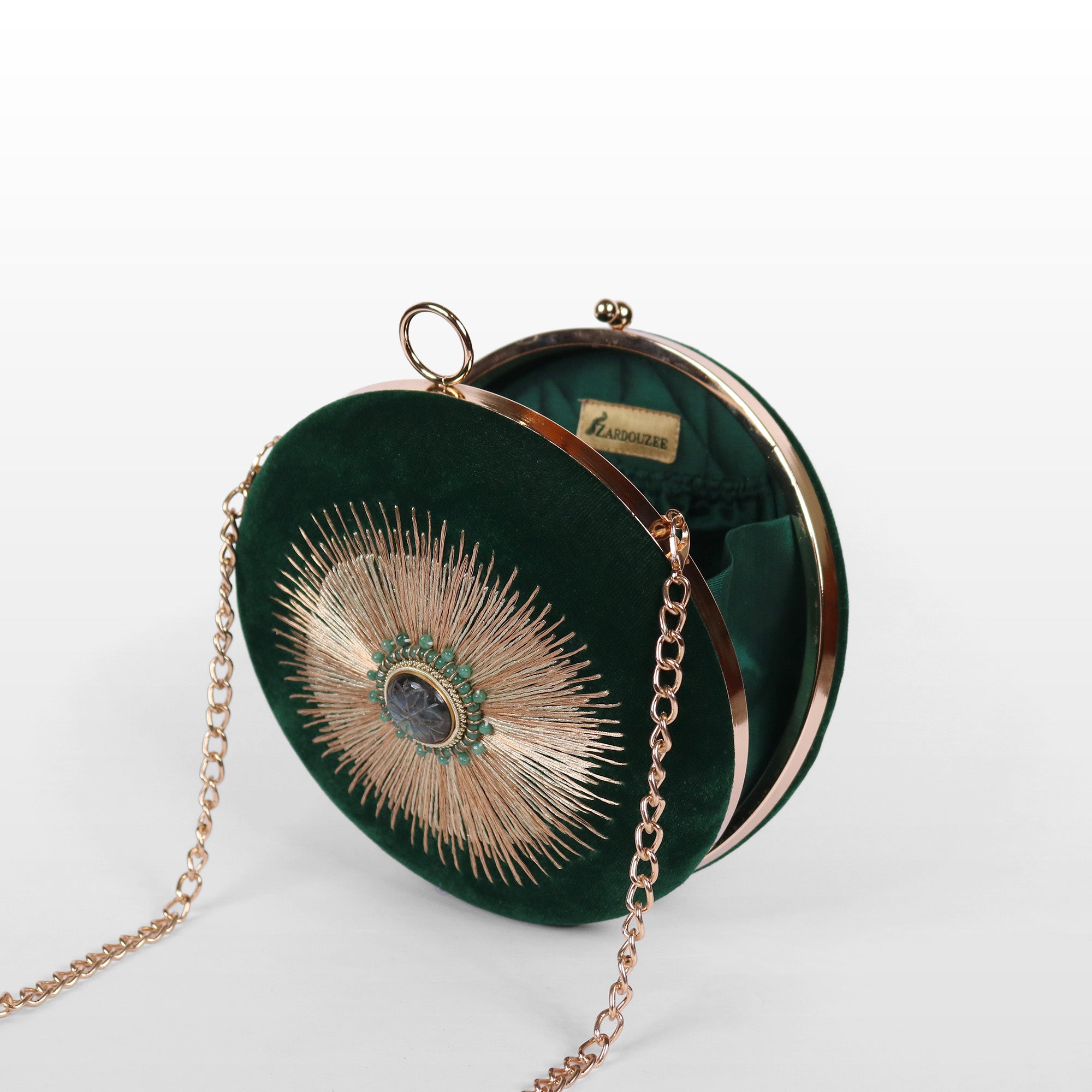 Celestial Sun Velvet Evening Clutch