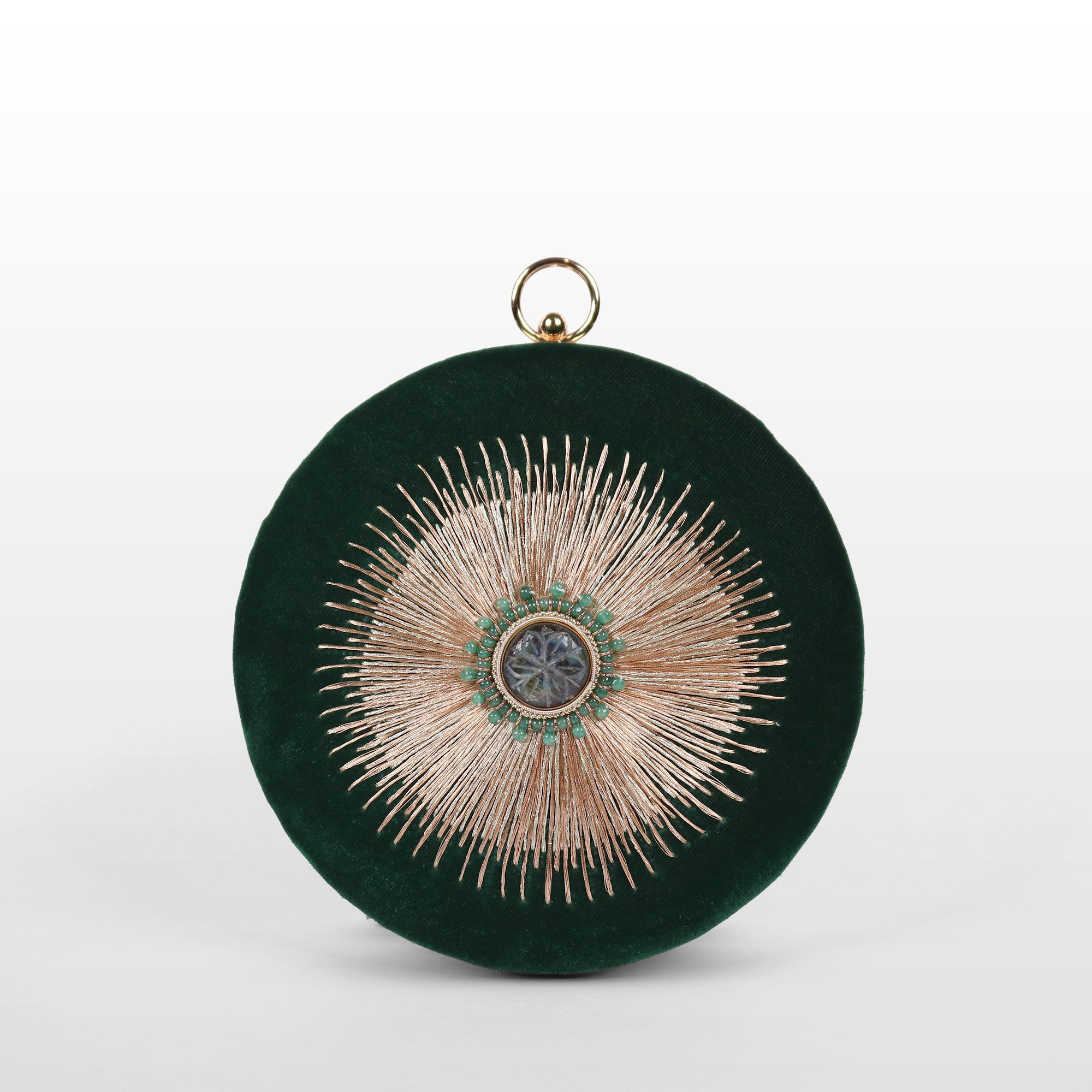 Celestial Sun Velvet Evening Clutch