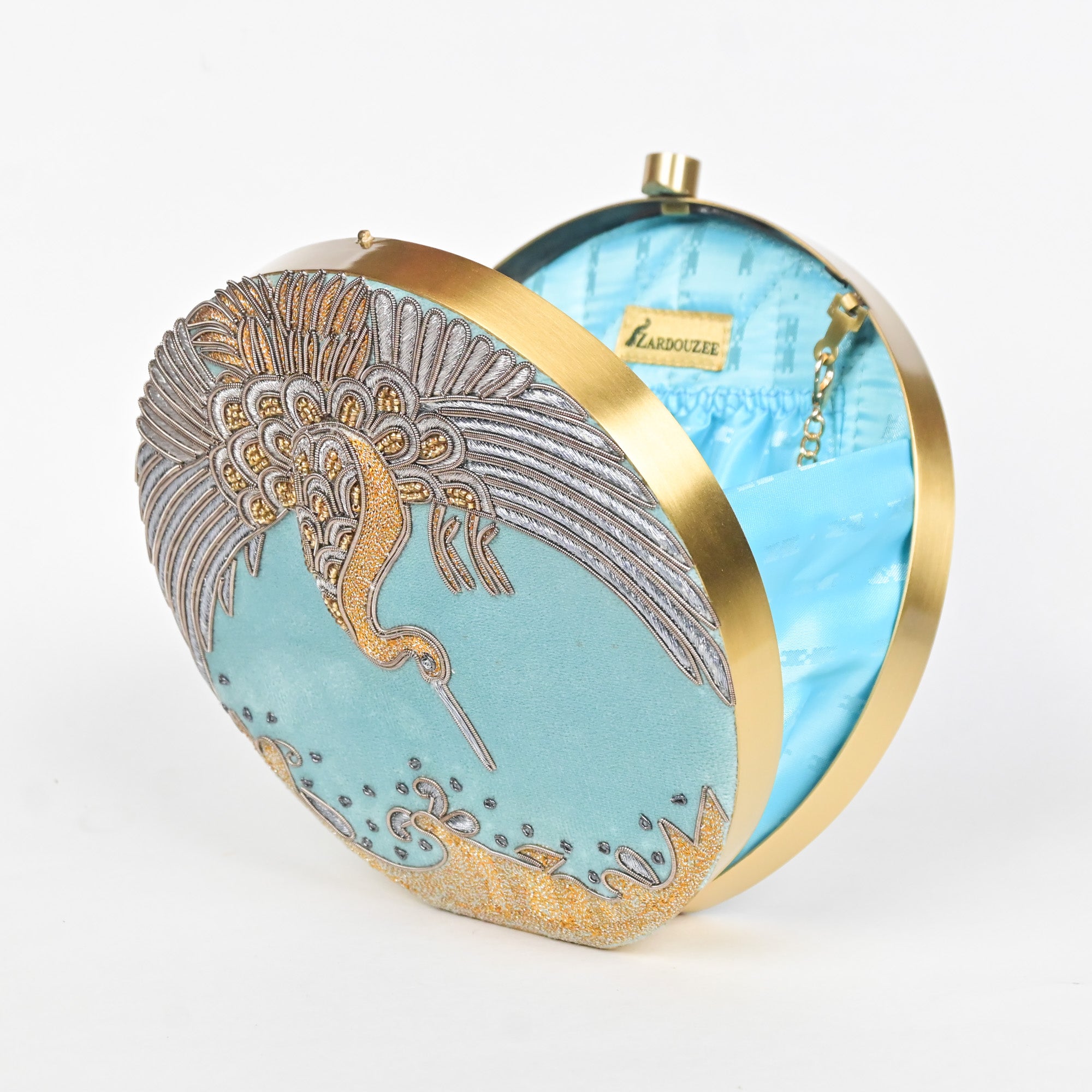 Opulent Green Swan Clutch