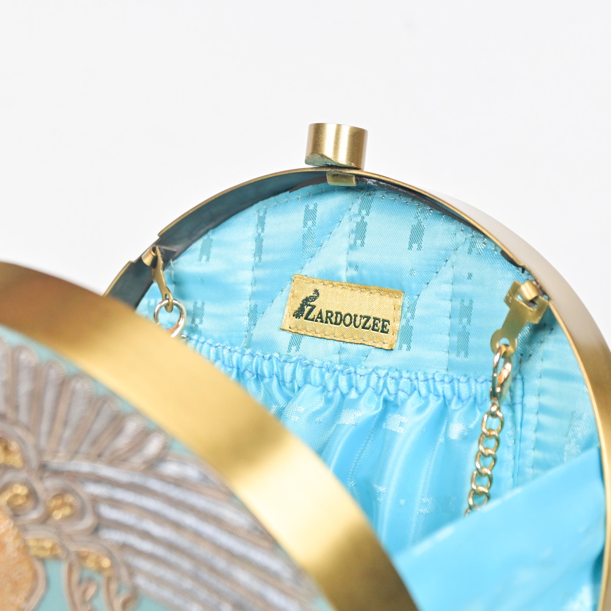 Opulent Green Swan Clutch