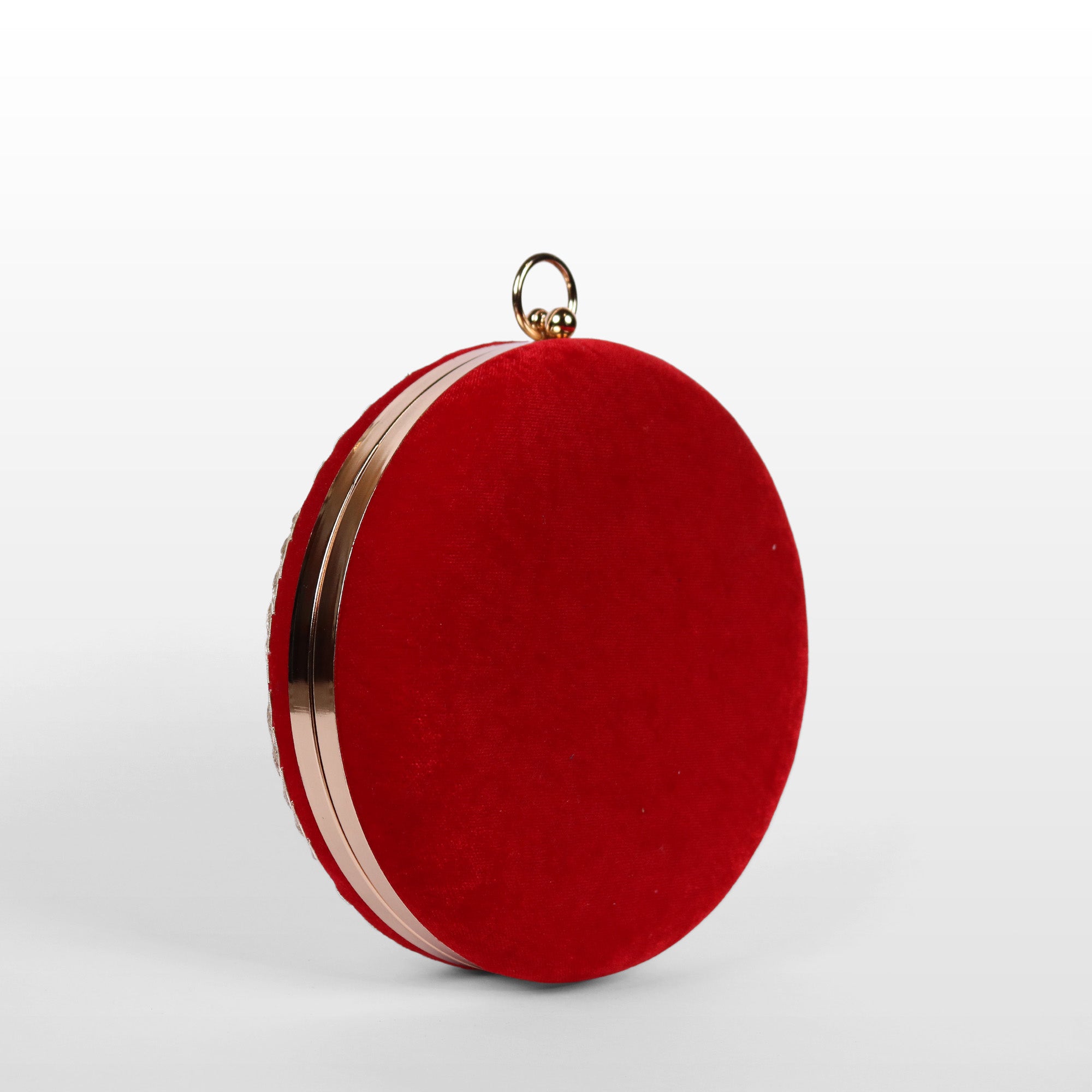 Swan Song in Noir Majesty – Round Zardosi Handbag