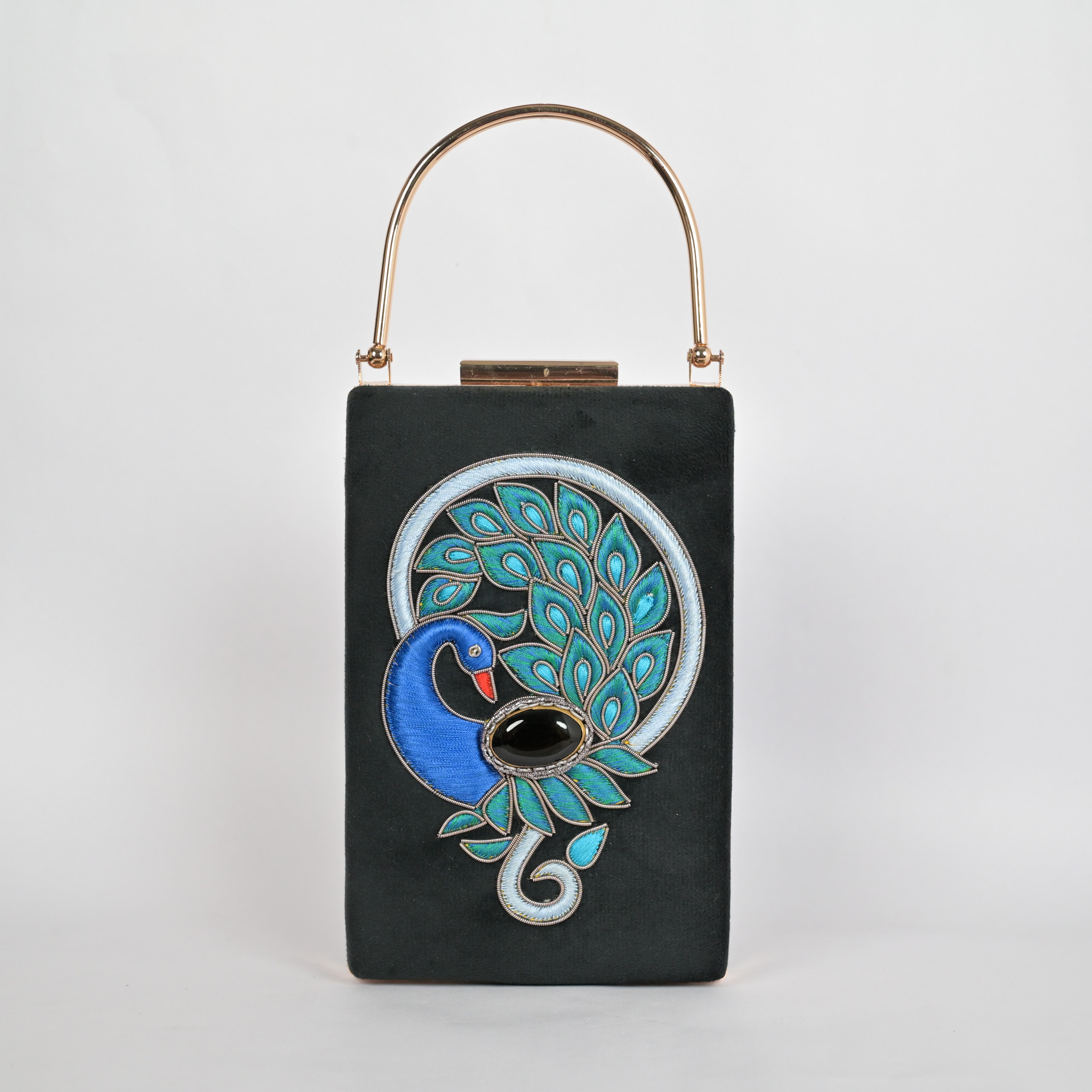 Noor-e-Mor Velvet Clutch