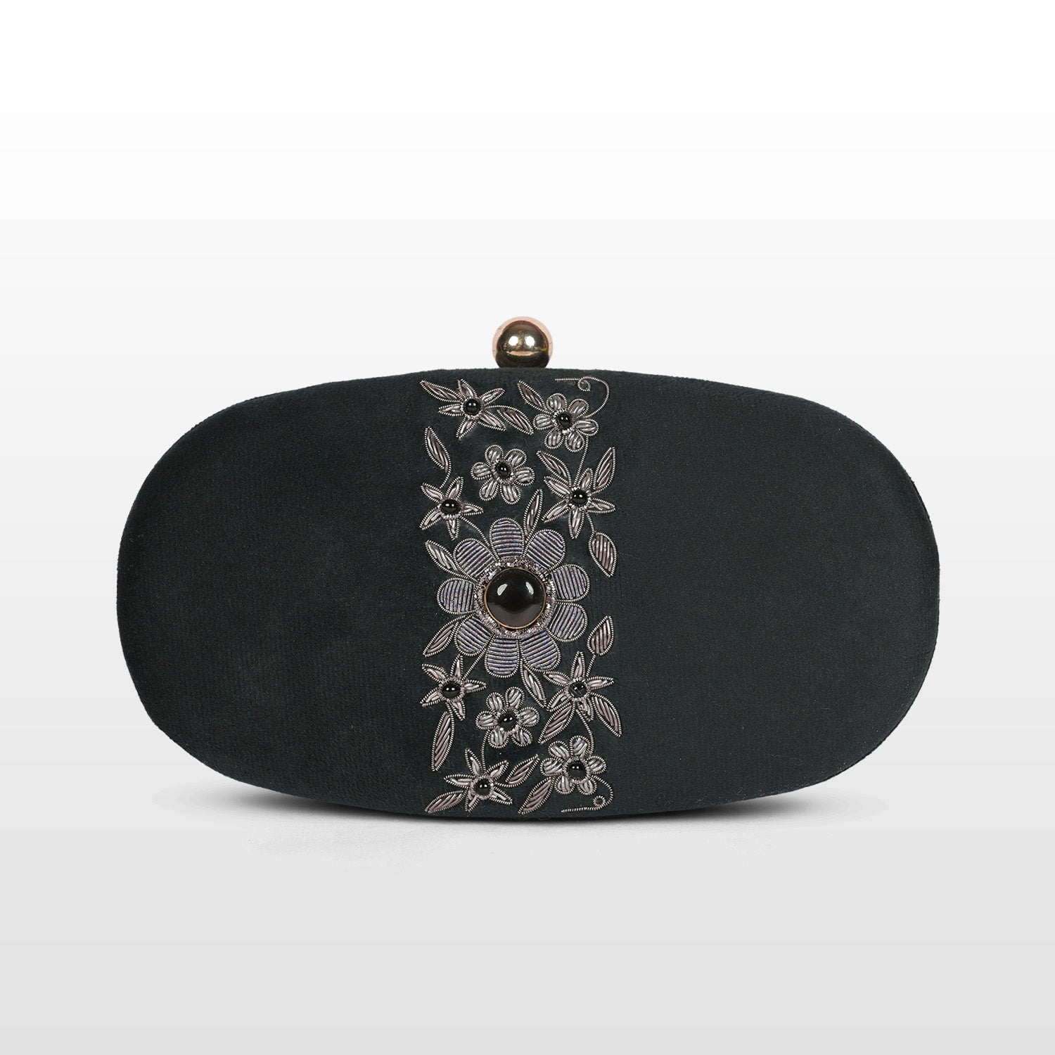 Petal Luxe Velvet Wrapped Oval Clutch