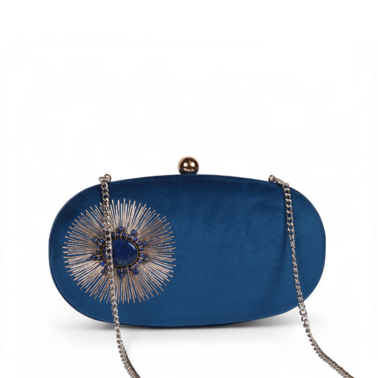 Siyah Noor – Royal Embroidered Velvet Clutch