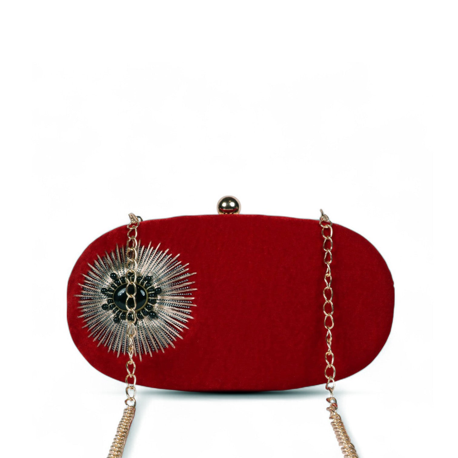 Siyah Noor – Royal Embroidered Velvet Clutch