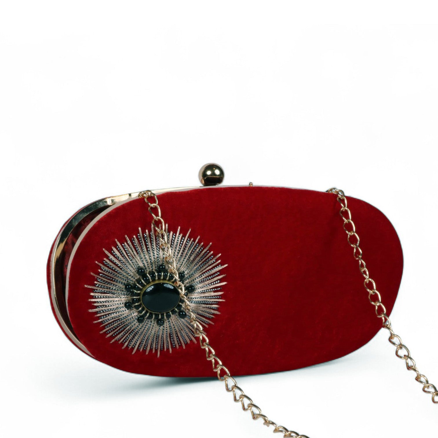 Siyah Noor – Royal Embroidered Velvet Clutch
