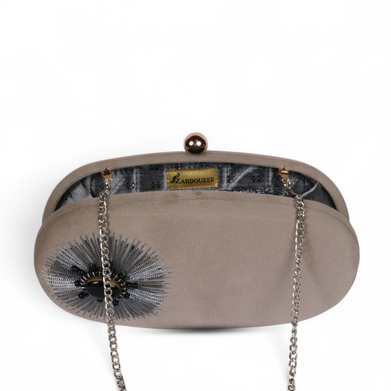 Siyah Noor – Royal Embroidered Velvet Clutch