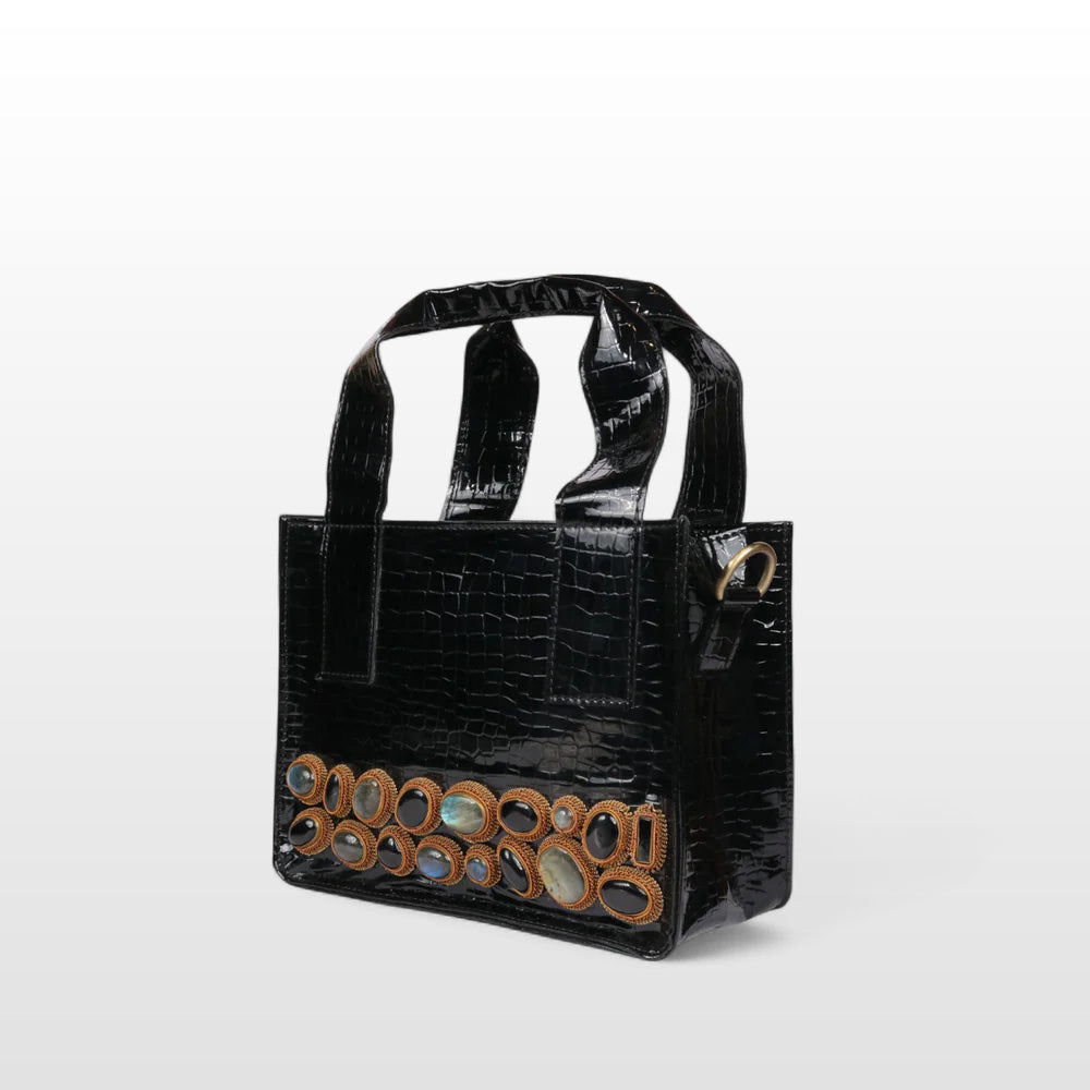 Jewel Weave Leatherite Tote