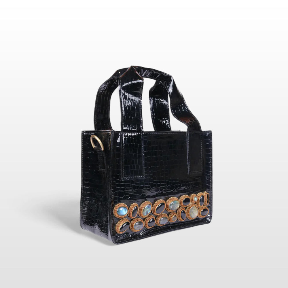 Jewel Weave Leatherite Tote