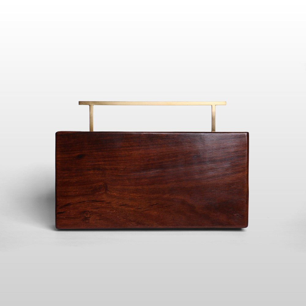 Gulnaar – Maroon Velvet Zardosi Wooden Clutch