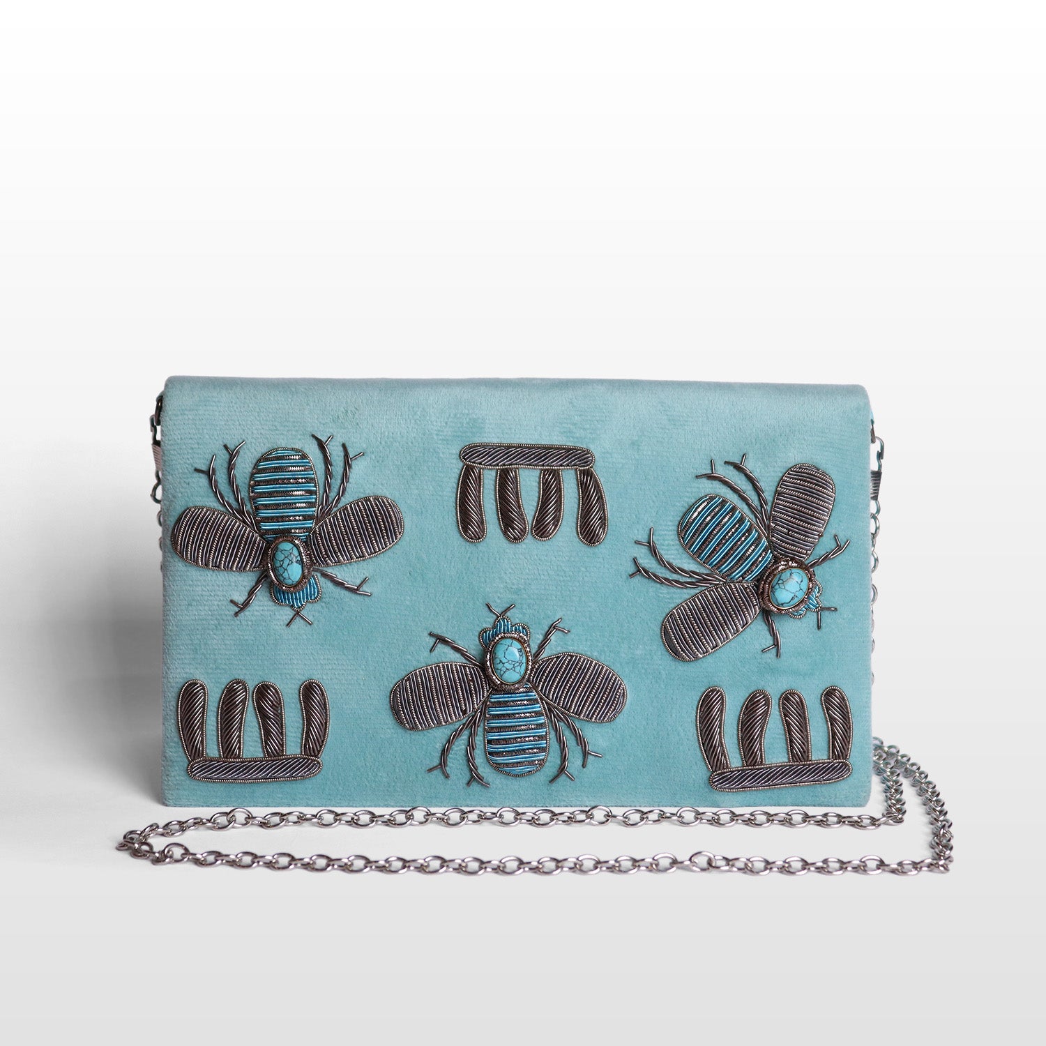 Imperial Velvet Zardozi Bug Bag