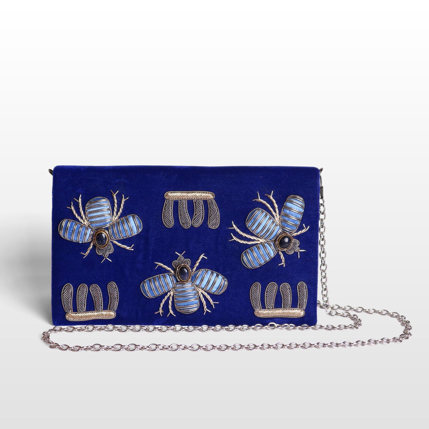 Imperial Velvet Zardozi Bug Bag