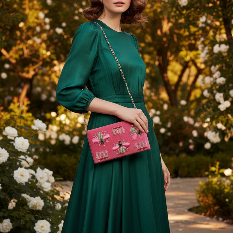 Imperial Velvet Zardozi Bug Bag