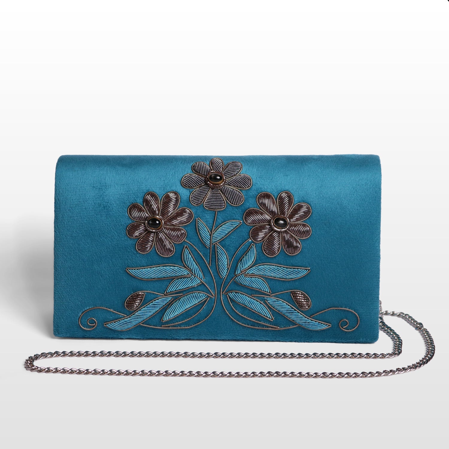 Luxe Gem-Embroidered Velvet Sling