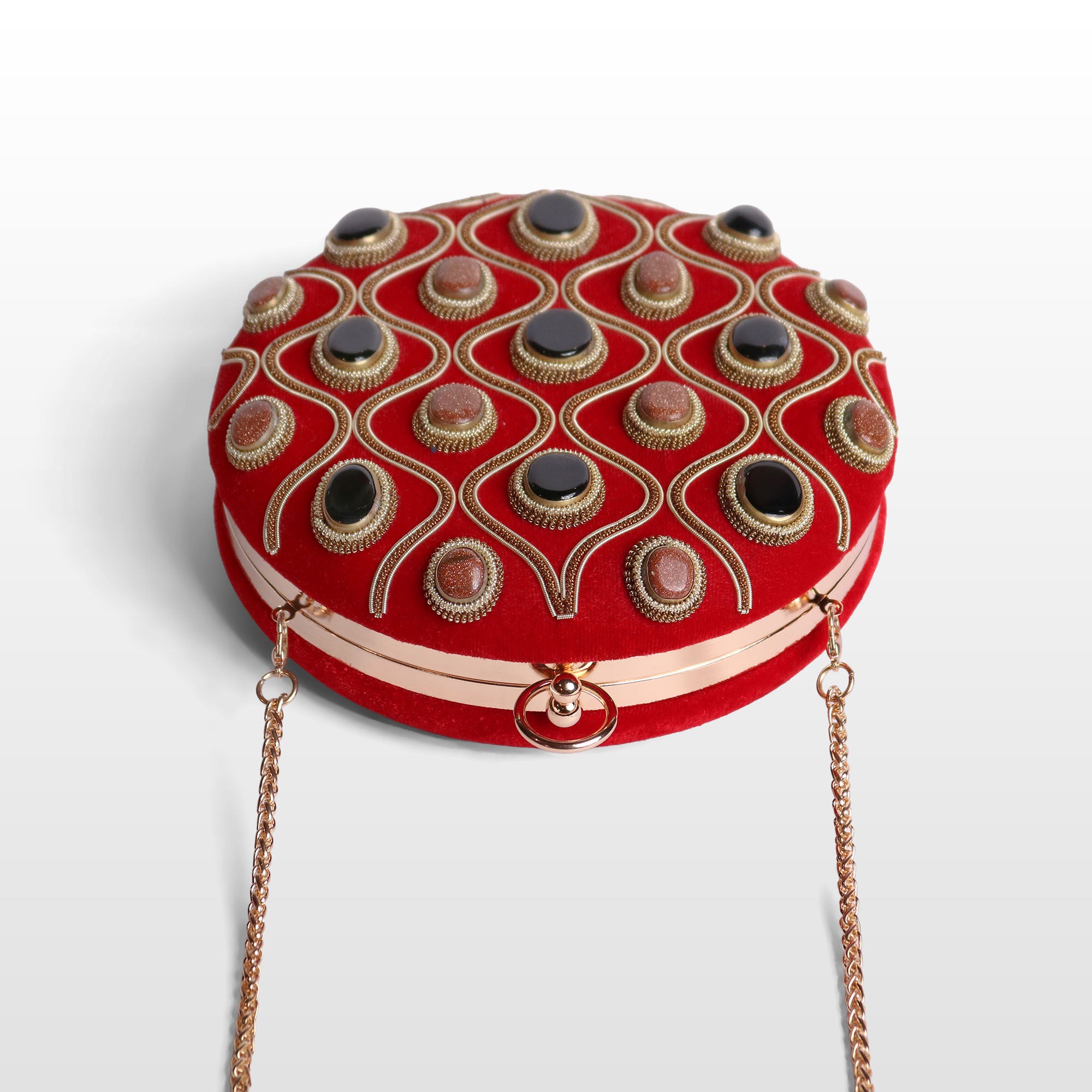 Aurelia Gemstone Round Clutch