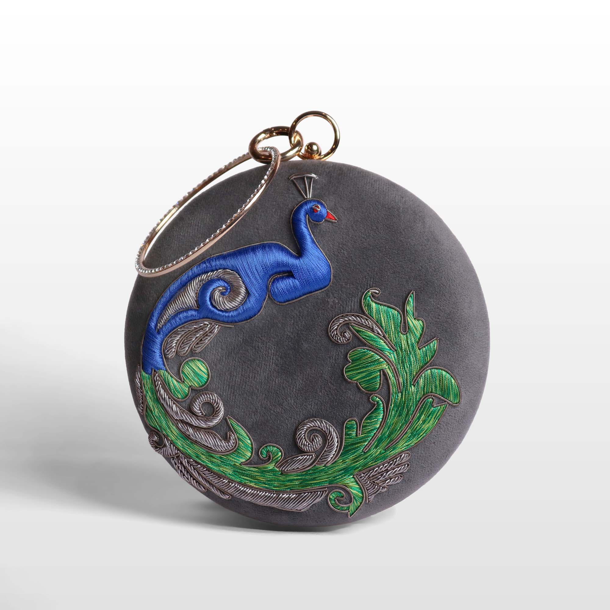 Neela Peacock Gemstone Clutch