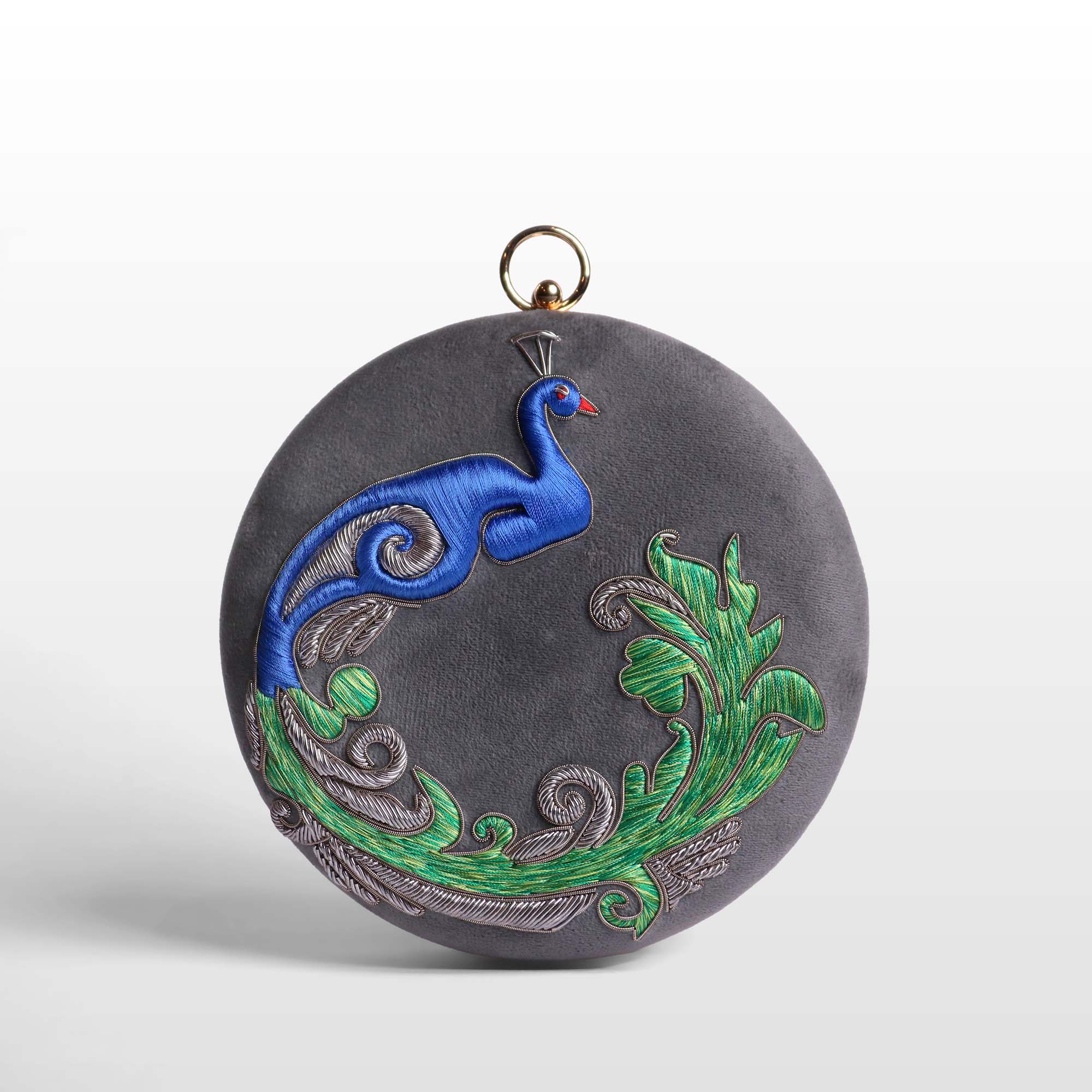 Neela Peacock Gemstone Clutch