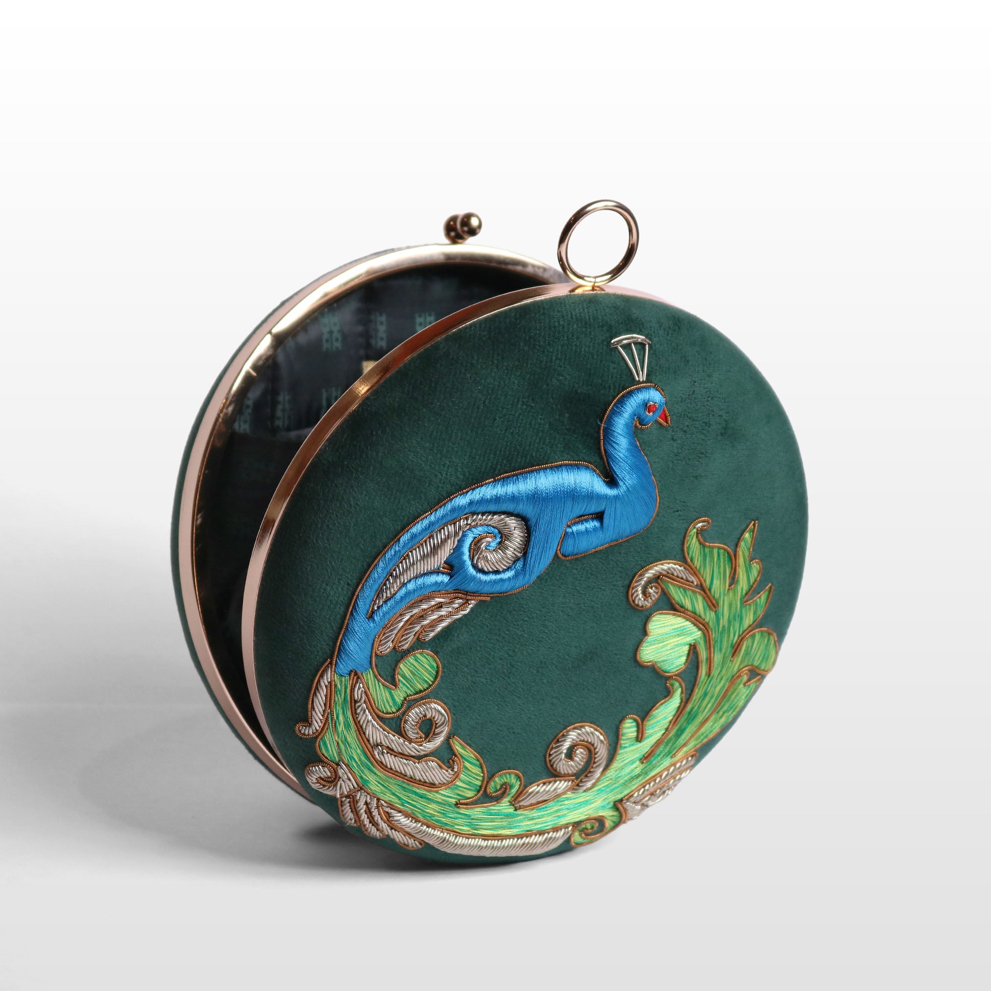 Neela Peacock Gemstone Clutch