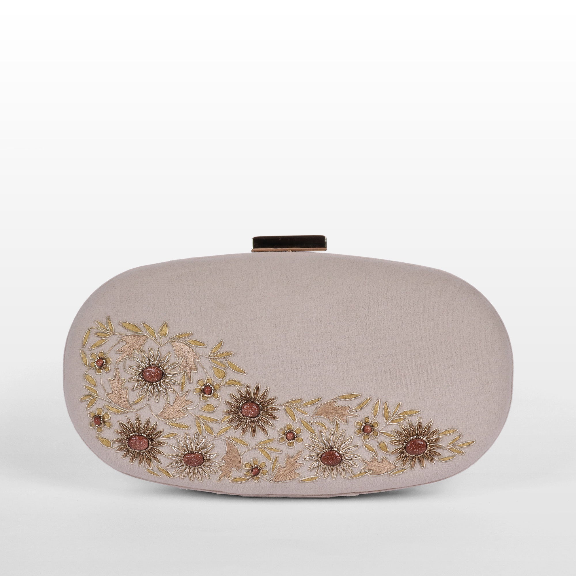 Velvet Rosette Oval Evening Bag