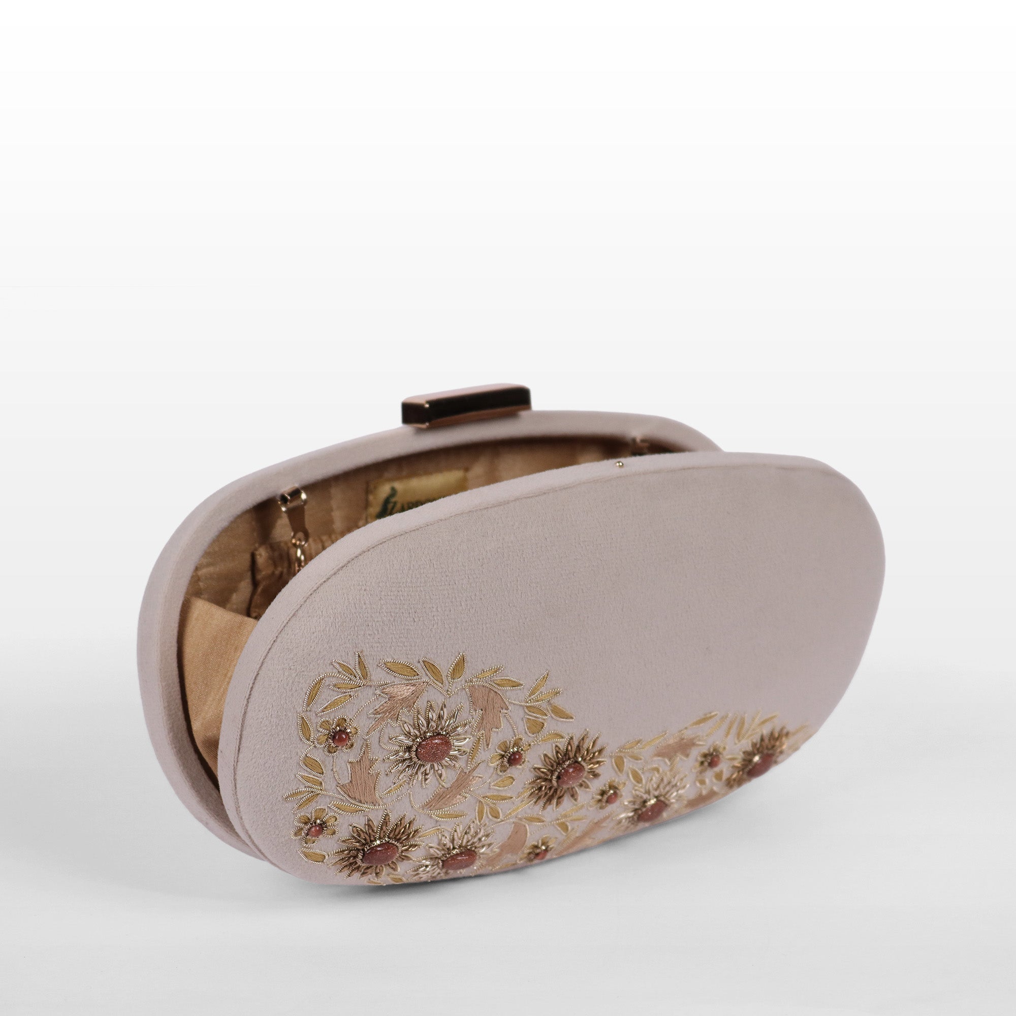 Velvet Rosette Oval Evening Bag