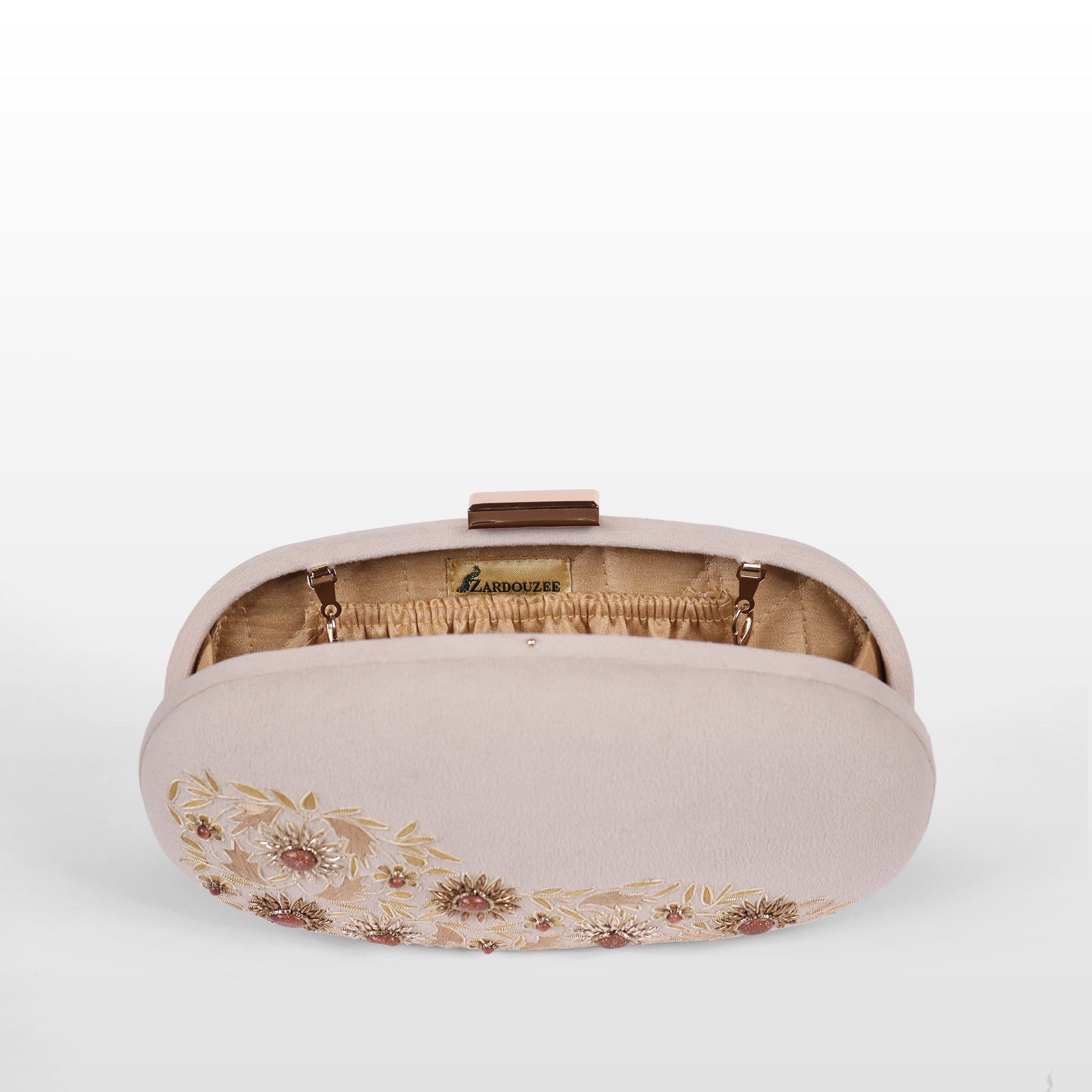 Velvet Rosette Oval Evening Bag