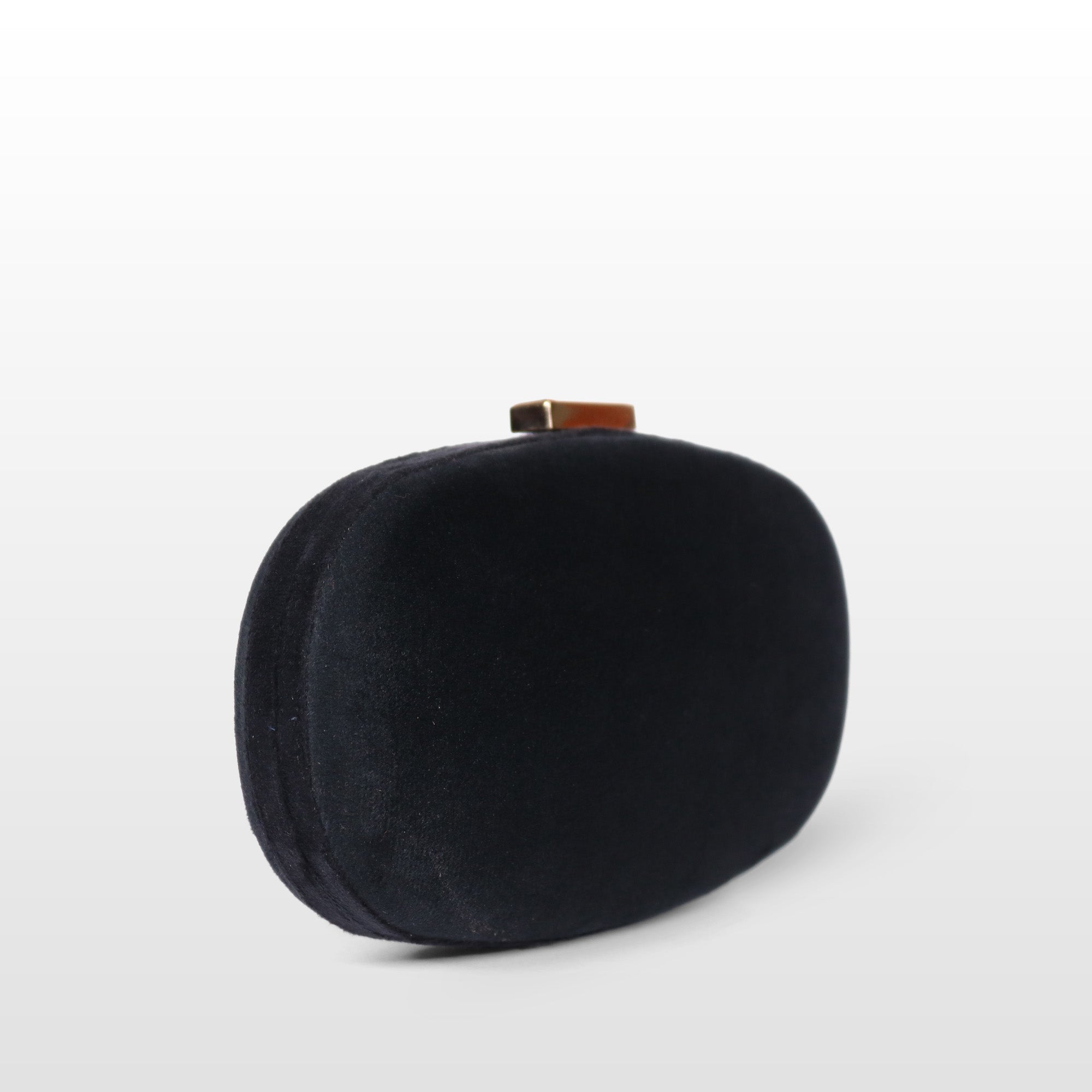 Velvet Rosette Oval Evening Bag