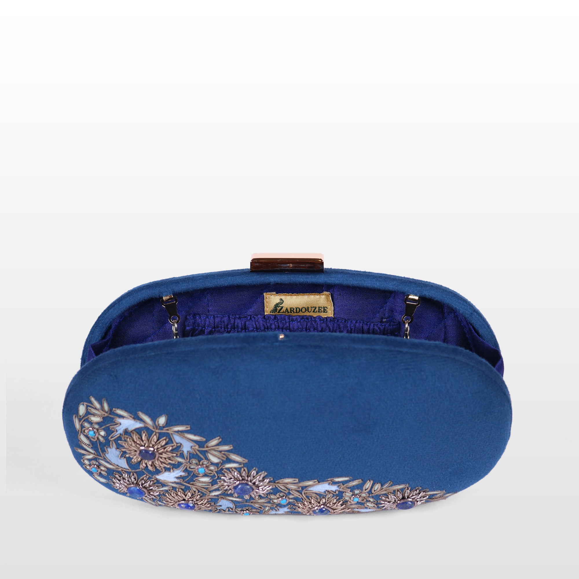 Velvet Rosette Oval Evening Bag