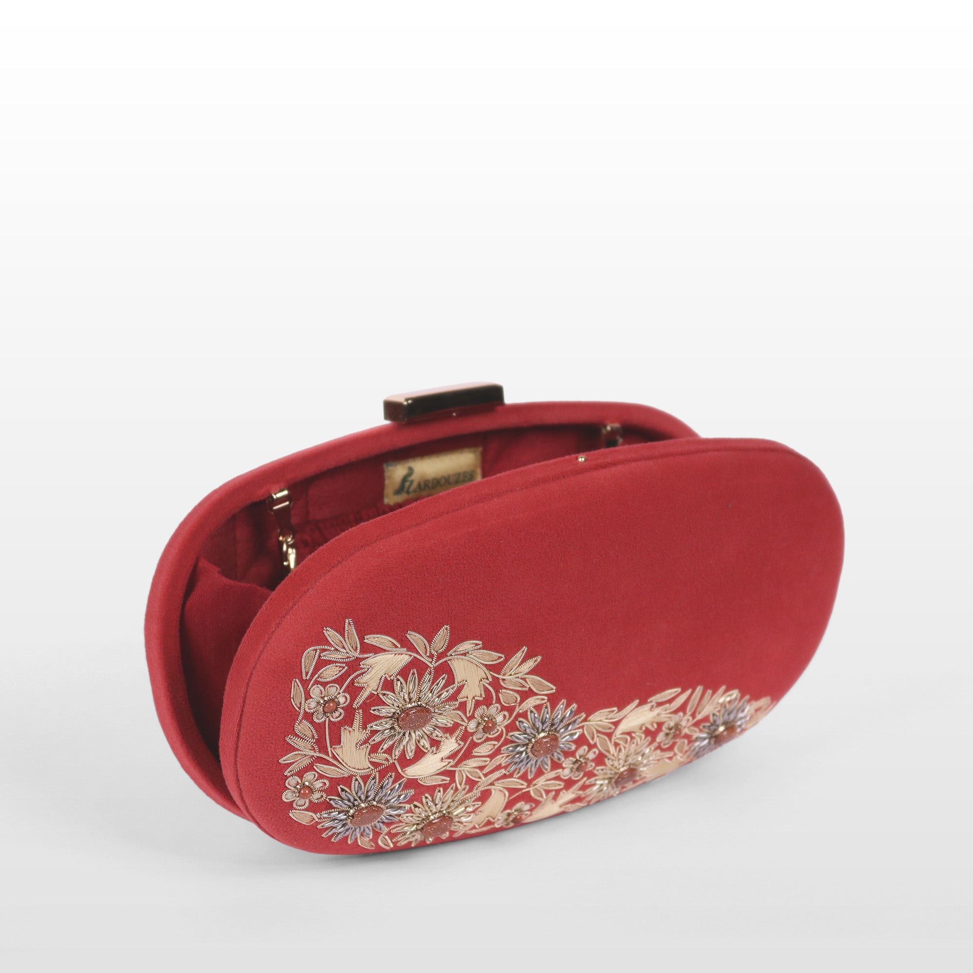 Velvet Rosette Oval Evening Bag