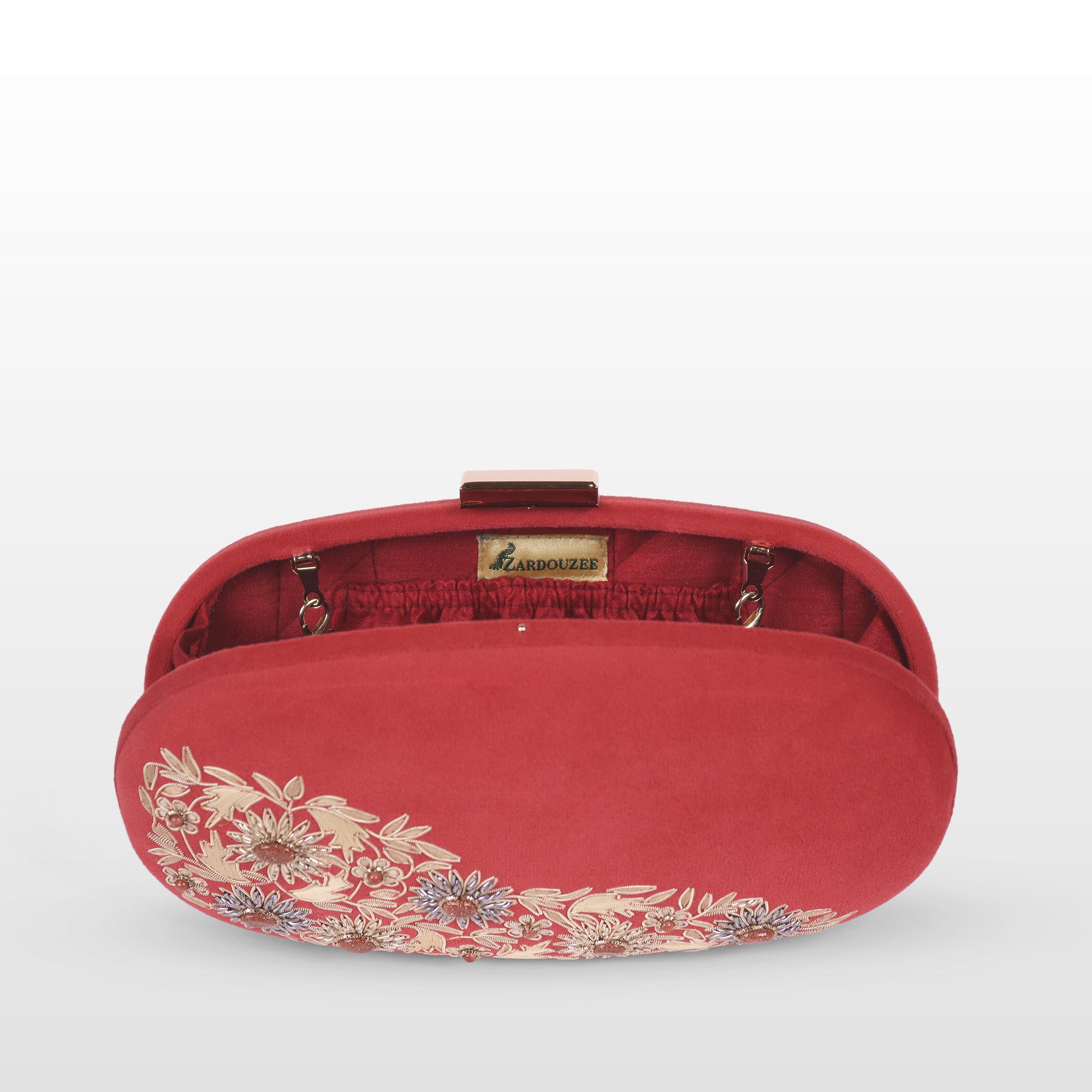 Velvet Rosette Oval Evening Bag