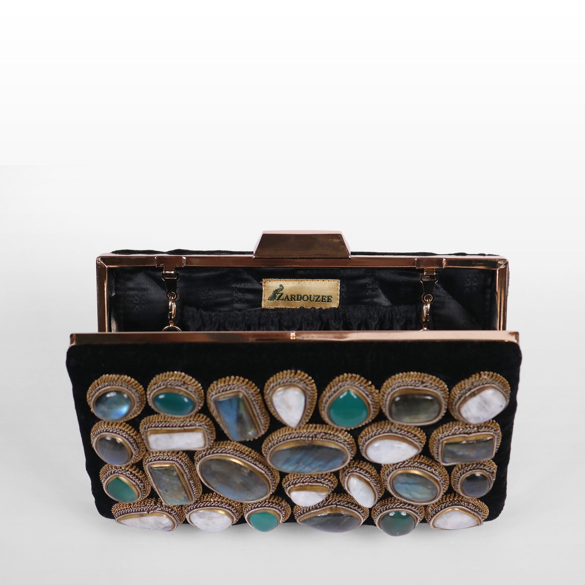 Crown stone Velvet Evening Bag