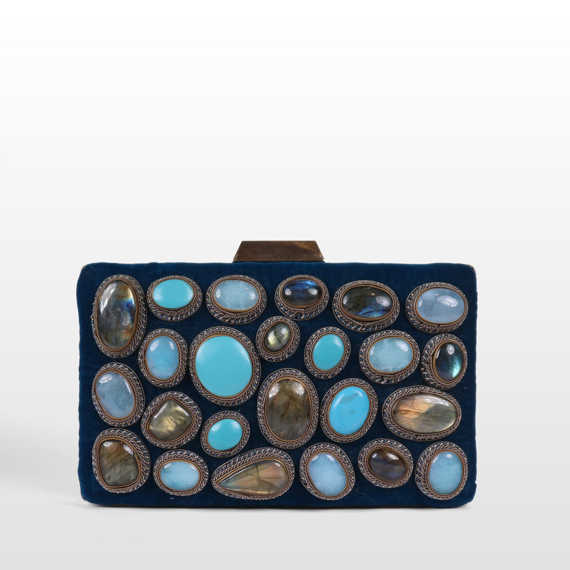 Crown stone Velvet Evening Bag