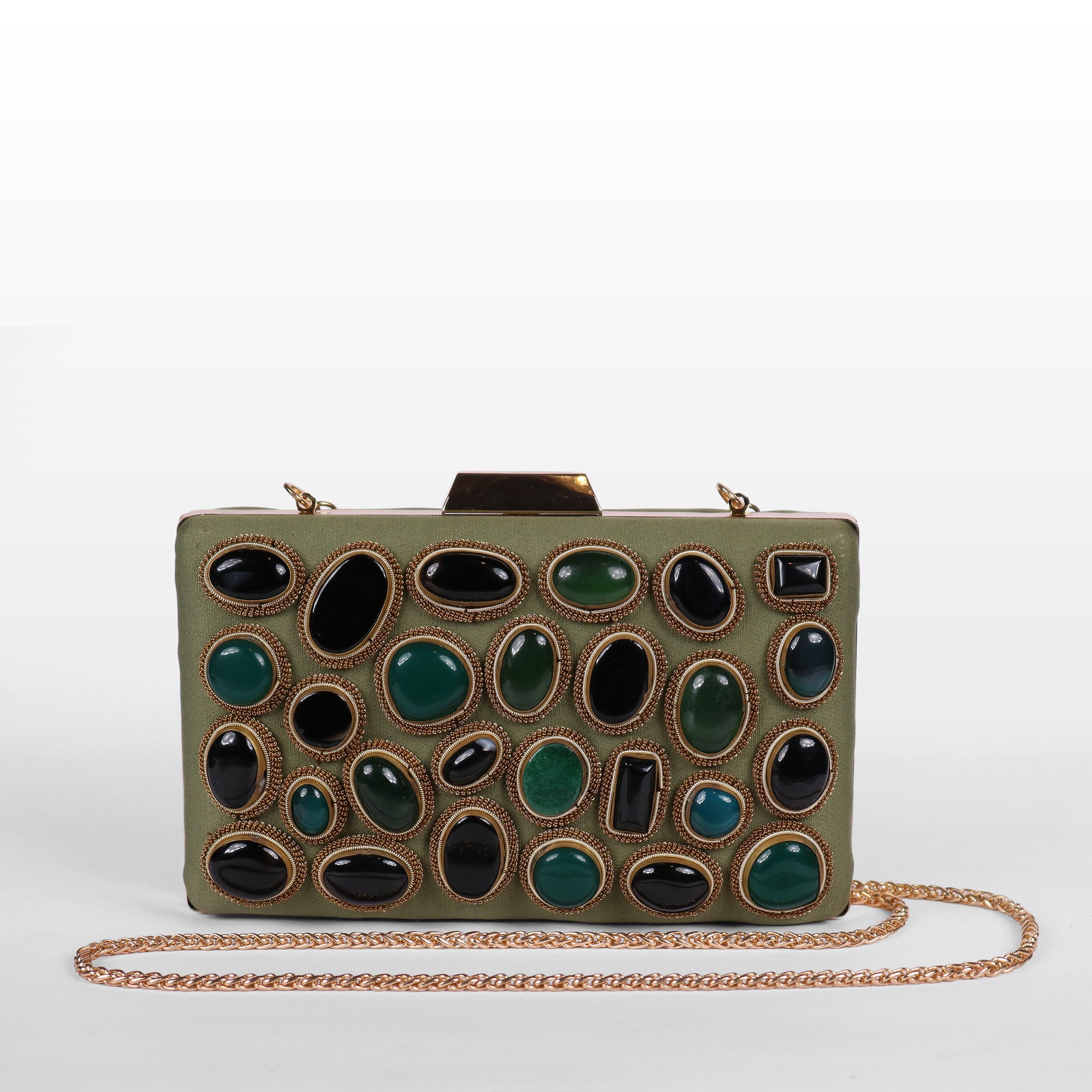 Crown stone Velvet Evening Bag